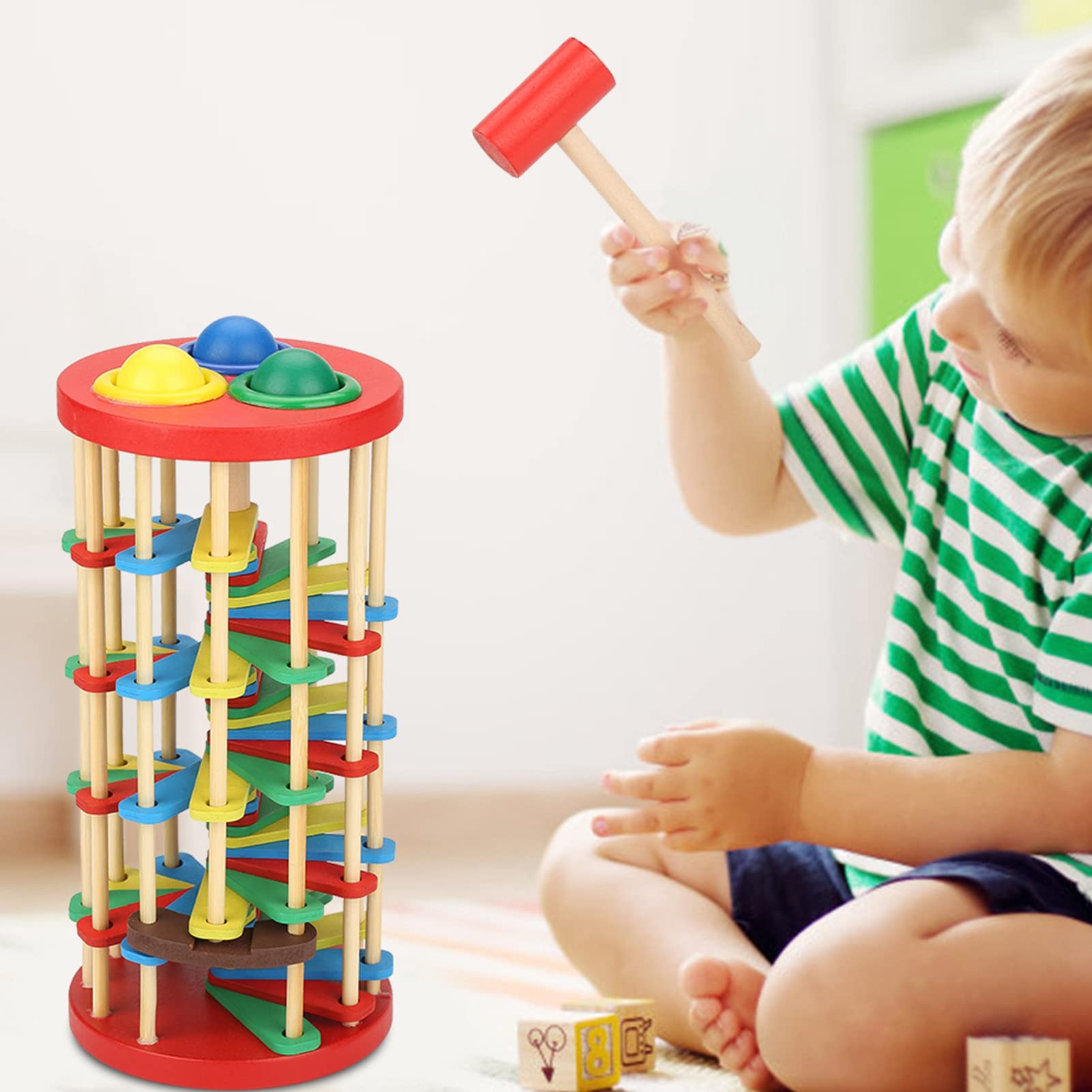 Pound A Ball Toy - Early Developmental Hammer Montessori Toy for Toddlers & Kids | Perfect Preschool Learning Gift for Fine Motor Skills & Hand-Eye Coordination | Fun Educational Toy for Home & Classroom Play