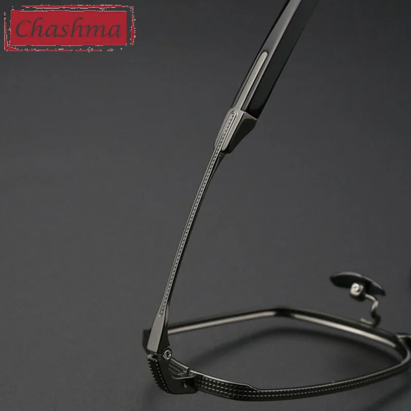 Stylish Men's Full Rim Square Titanium Eyeglasses Frame 2328 with Horn Temples - Lightweight Durable Glasses for Work, Reading & Fashion