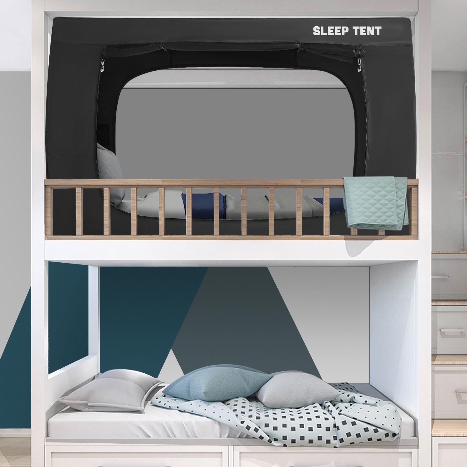 Kids & Adults Bed Tent - Portable Bunk Bed Canopy with 93% Blackout for Indoor Sleeping | Perfect for Camping, Sleepovers & Privacy in Dorm Rooms