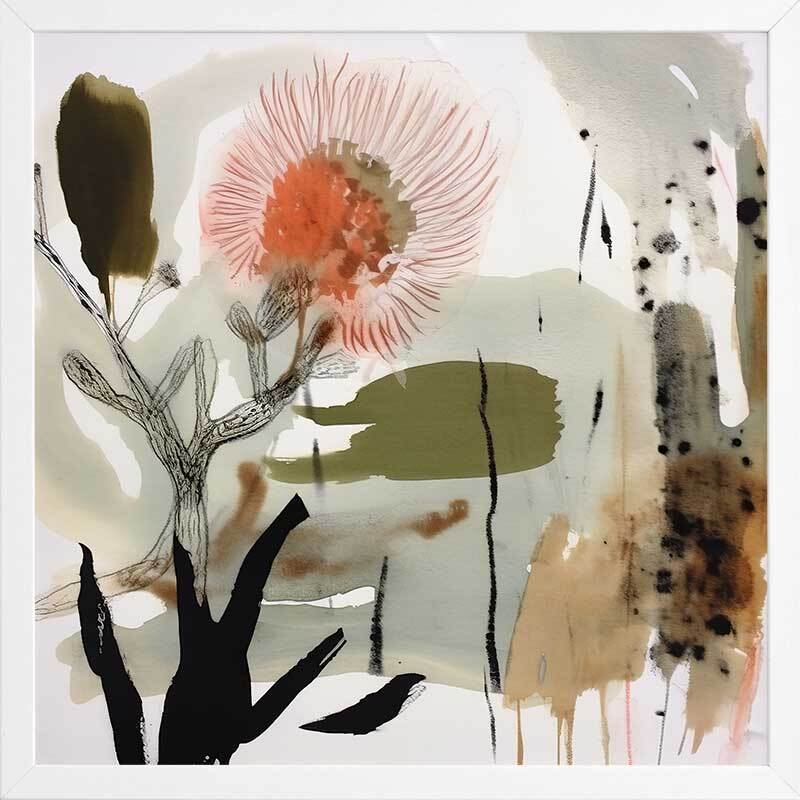 Australian Florals Orange Framed Wall Art Print - Vibrant Floral Decor for Living Room, Bedroom & Office