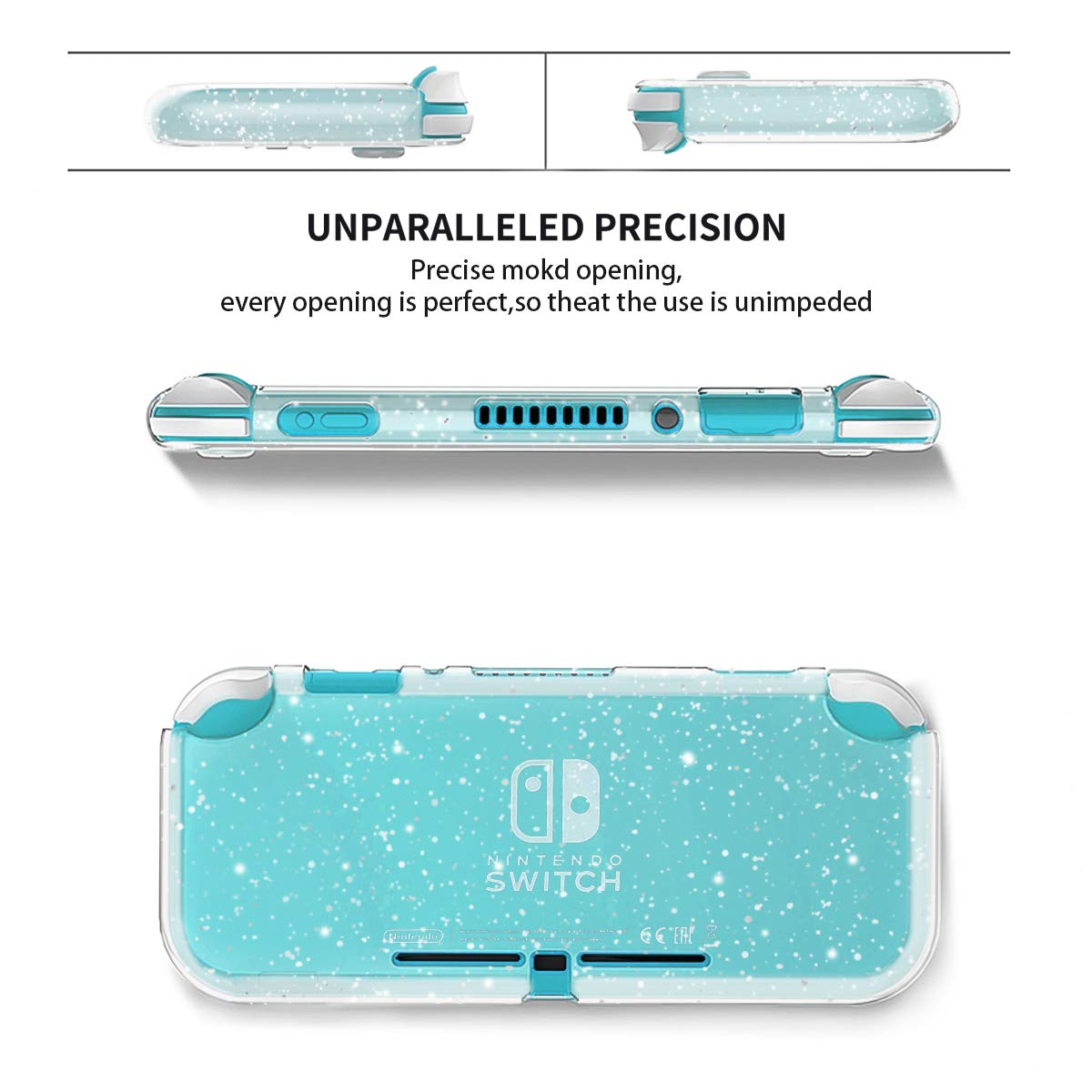 DLseego Switch Lite 2019 Protective Case - Glitter Bling Soft TPU Cover for Nintendo Switch Lite (2019 Model) with 2 Pack Screen Protectors | Shockproof, Scratch Resistant | Perfect for Gaming, Travel & Daily Protection