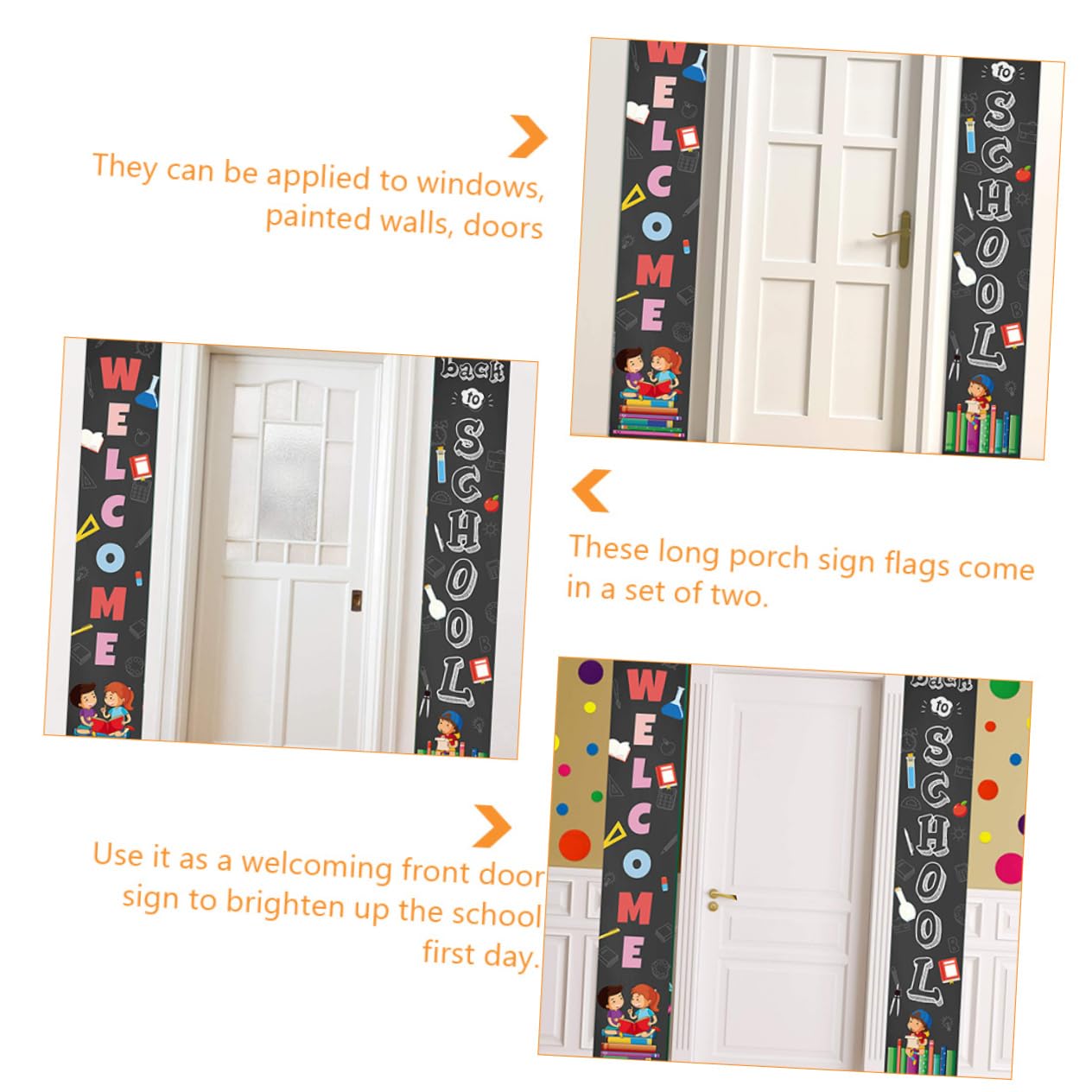 RORPOIR 1 Pair Curtain Emblems - Elegant Office & School Decor, Welcome Sign for Back to School Season, Perfect for Classroom, Campus, and Home Decorations