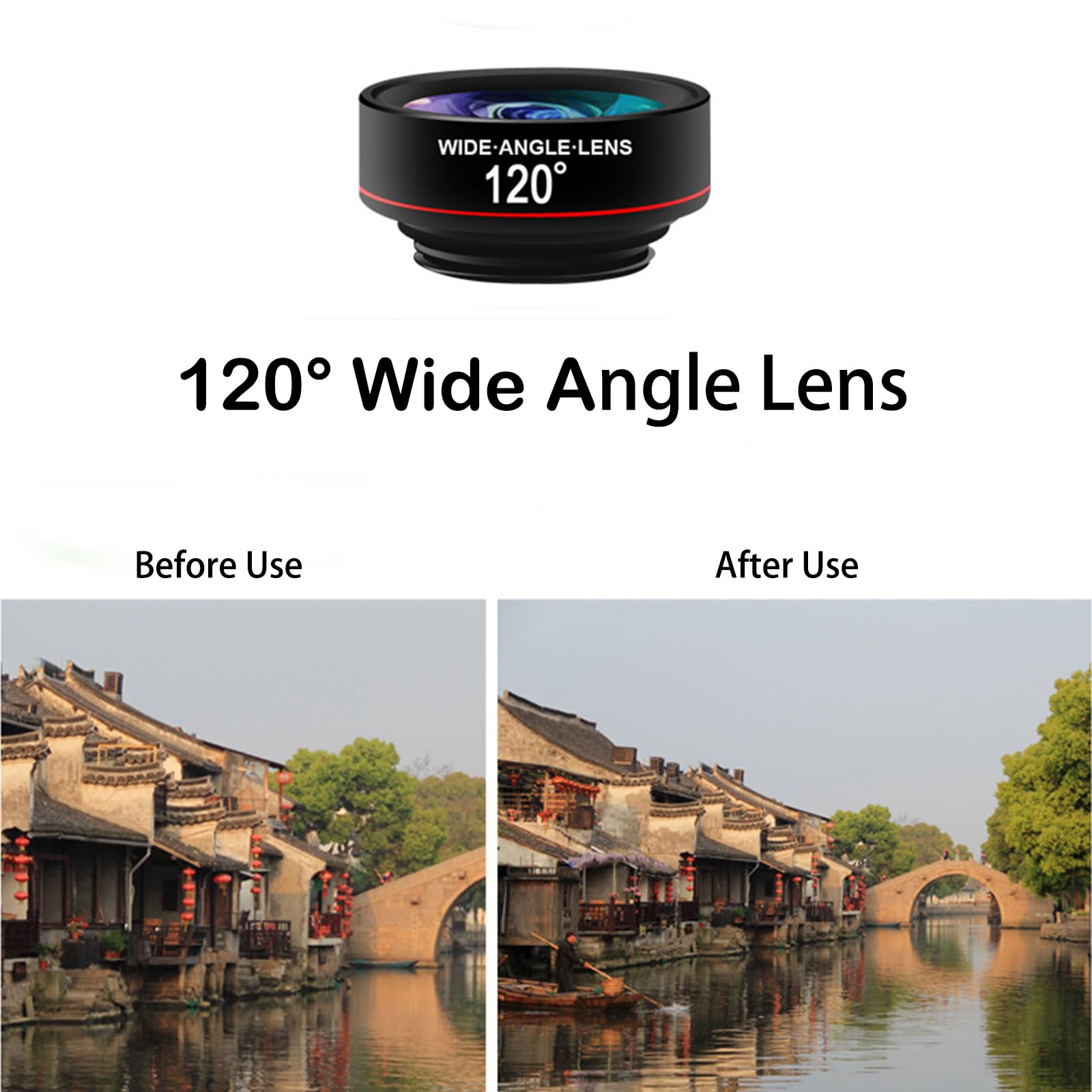6 in 1 Cell Phone Camera Lens Kit - 22x Telephoto, 180° Fisheye, 120° Wide Angle & 20x Macro Lens with Tripod - Universal Clip Compatible with iPhone & Android Smartphones - Perfect for Travel, Vlogging & Close-Up Photography