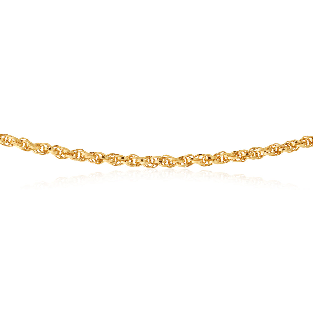 9 Carat Silver Filled Fancy Twist Link Chain Necklace 45cm - Elegant Jewelry for Women, Perfect for Parties, Weddings & Everyday Wear