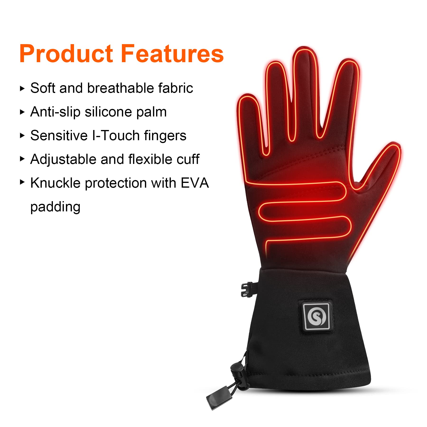 DAY WOLF Heated Glove Liners - Rechargeable Electric Hand Warmers for Men & Women - Winter Sports Gear for Snow Biking, Skiing, Cycling, Hunting & Snowboarding - Stay Warm in Cold Weather Outdoor Activities