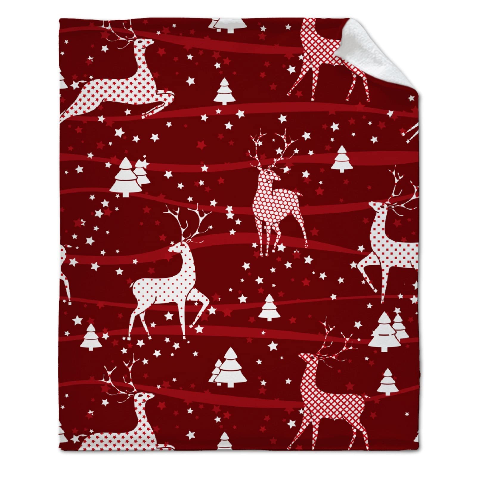 ARTBLANKET Christmas Reindeer Throw Blanket - 30x40 Inch Ultra Soft Flannel Fleece Microfiber Plush Blanket for All Seasons | Cozy Couch, Bed & Pet Use | Holiday Home Decor & Gift Idea
