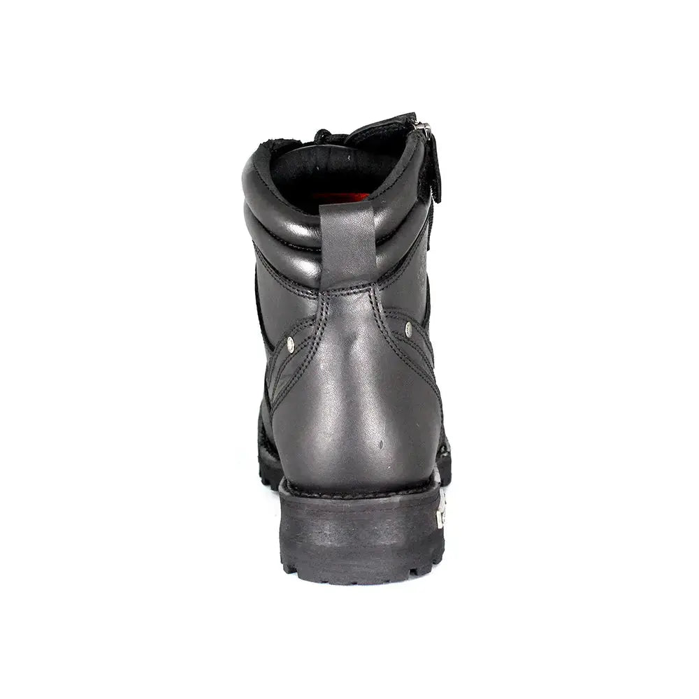Milwaukee Leather Men's 6-Inch Side Zip Motorcycle Boots - Waterproof Biker Boots for Riding & Outdoor Adventures
