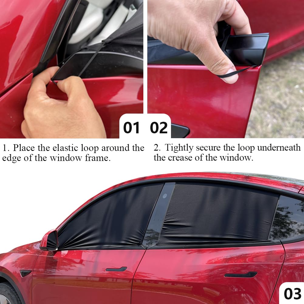 2024 Tesla Model Y TEABEAUTY Privacy Camping Curtains - 7-Piece Set for Car Windows, Blackout Shades with Easy Installation | Perfect for Camping, Road Trips & Privacy Protection When Doors Open