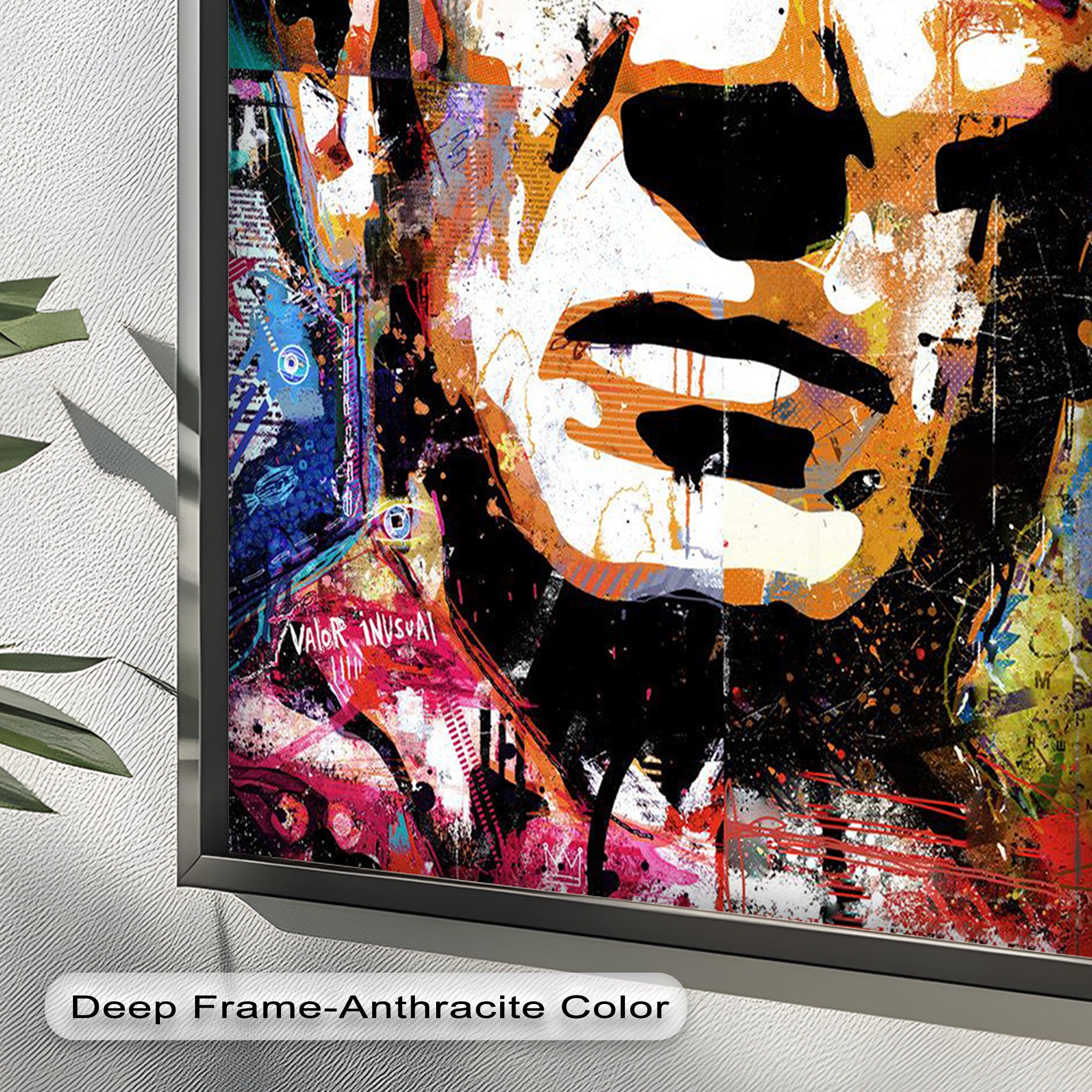 Abstract Urban Face Portrait Wall Art - Modern Pop Art Oil Painting for Living Room, Bedroom & Office Decor