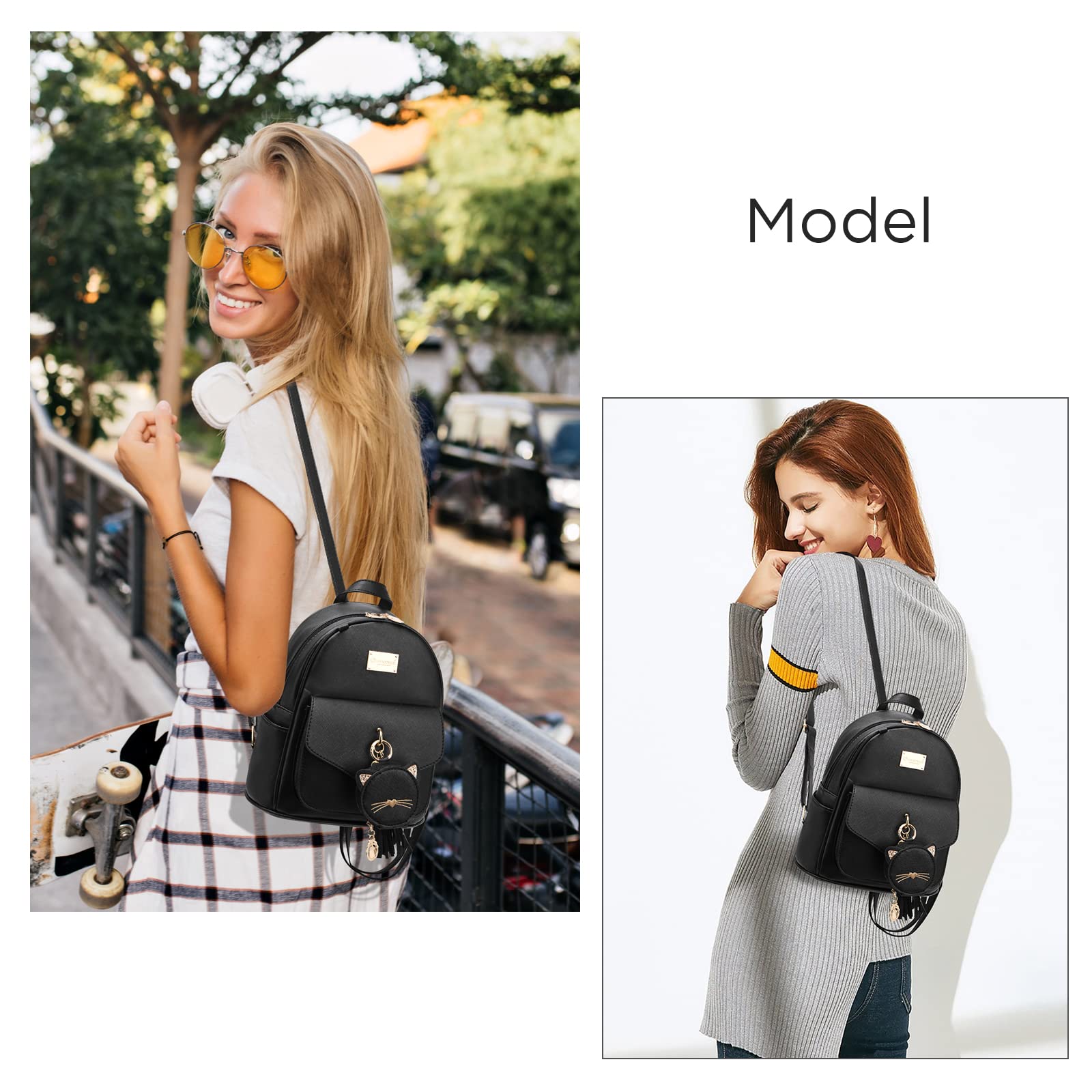 IHAYNER Girls Fashion Backpack - Mini Leather Purse Backpack for Women & Teens, Small Cute Backpack with Coin Purse - Perfect for School, Travel & Daily Use