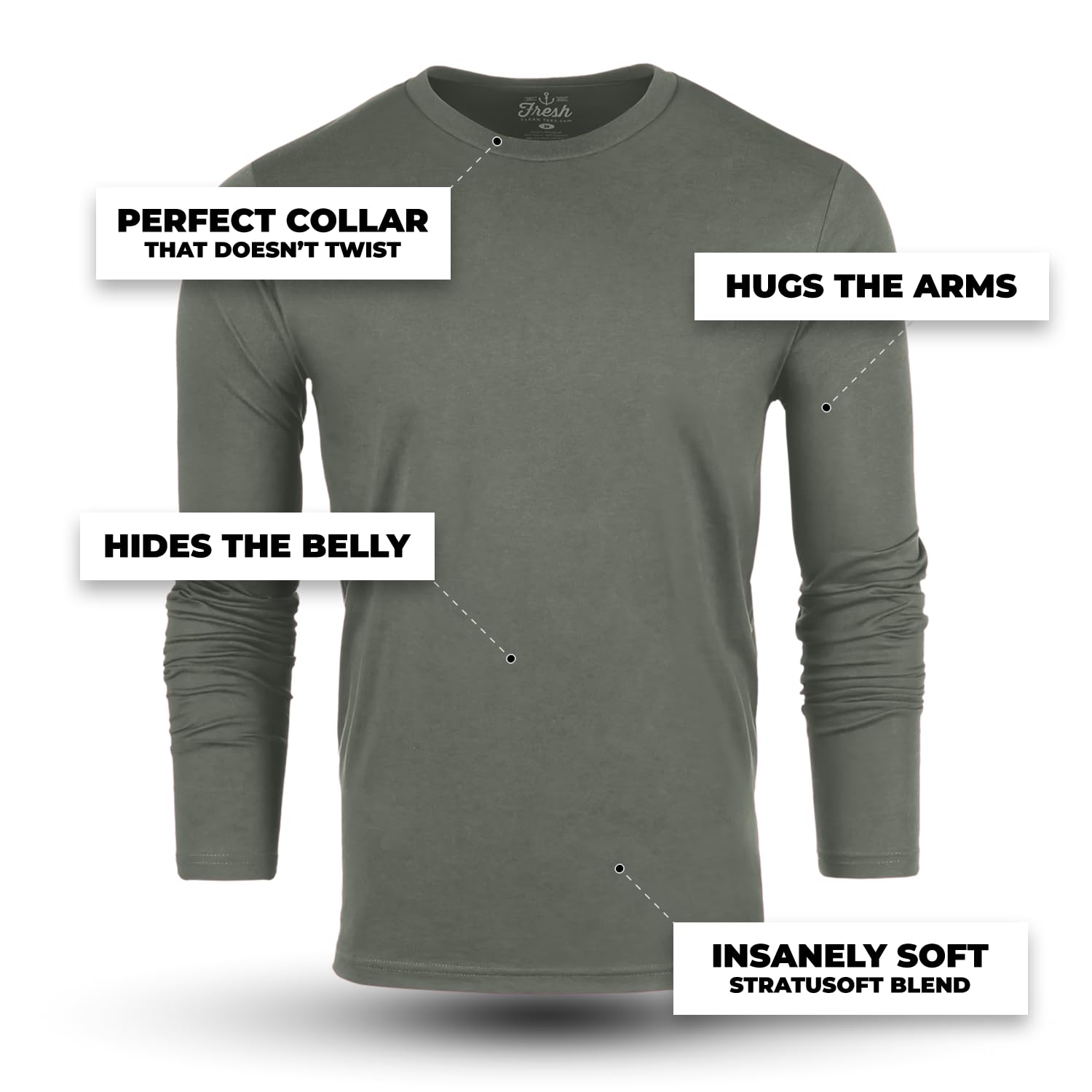 Premium Men's Long Sleeve Cotton T-Shirt - Soft Pre-Shrunk Fitted Classic Tee for Casual Wear, Work & Everyday Comfort | Breathable Cotton-Poly Blend