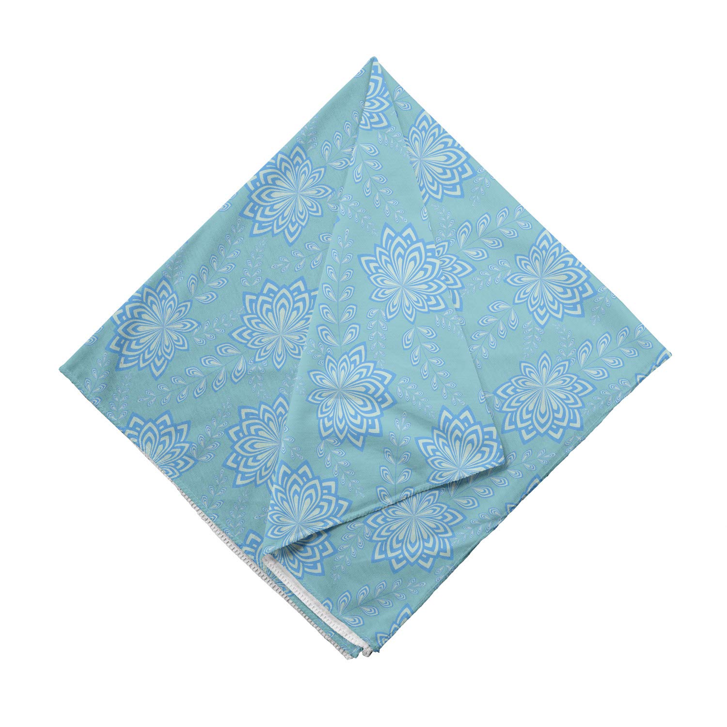 Ambesonne Floral Bandana Scarf - Pointy Petals Flowers Leaves Print, Unisex Head & Neck Wrap for Men & Women - Perfect for Outdoor Activities, Festivals, and Fashion Accessories