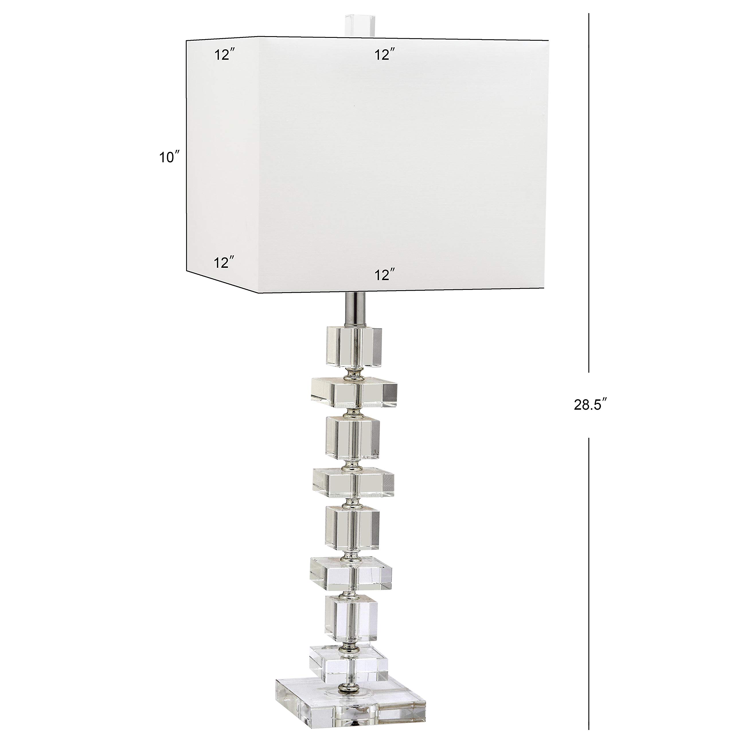 SAFAVIEH Modern Deco 28-inch Table Lamp Set of 2 with LED Bulbs - Stylish Lighting for Bedroom, Living Room & Home Office - Perfect for Nightstand, Reading Nook or Workspace Ambience