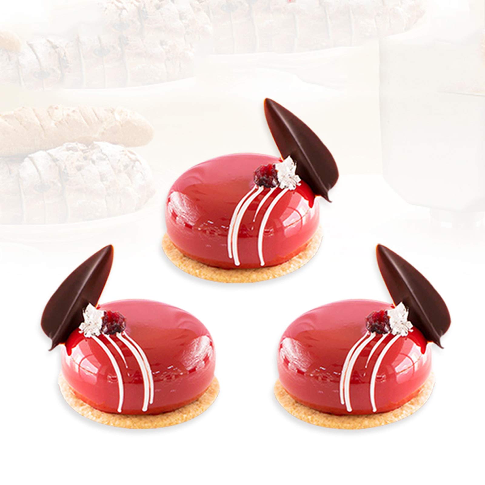 3D Stone Round Shape Silicone Cake Mold - 8 Hole Non-Stick Baking Mould for Mousse, Cake Pops, Chocolate, Jelly, Cheesecake & Pudding | Perfect for Homemade Desserts, Party Treats & Holiday Baking