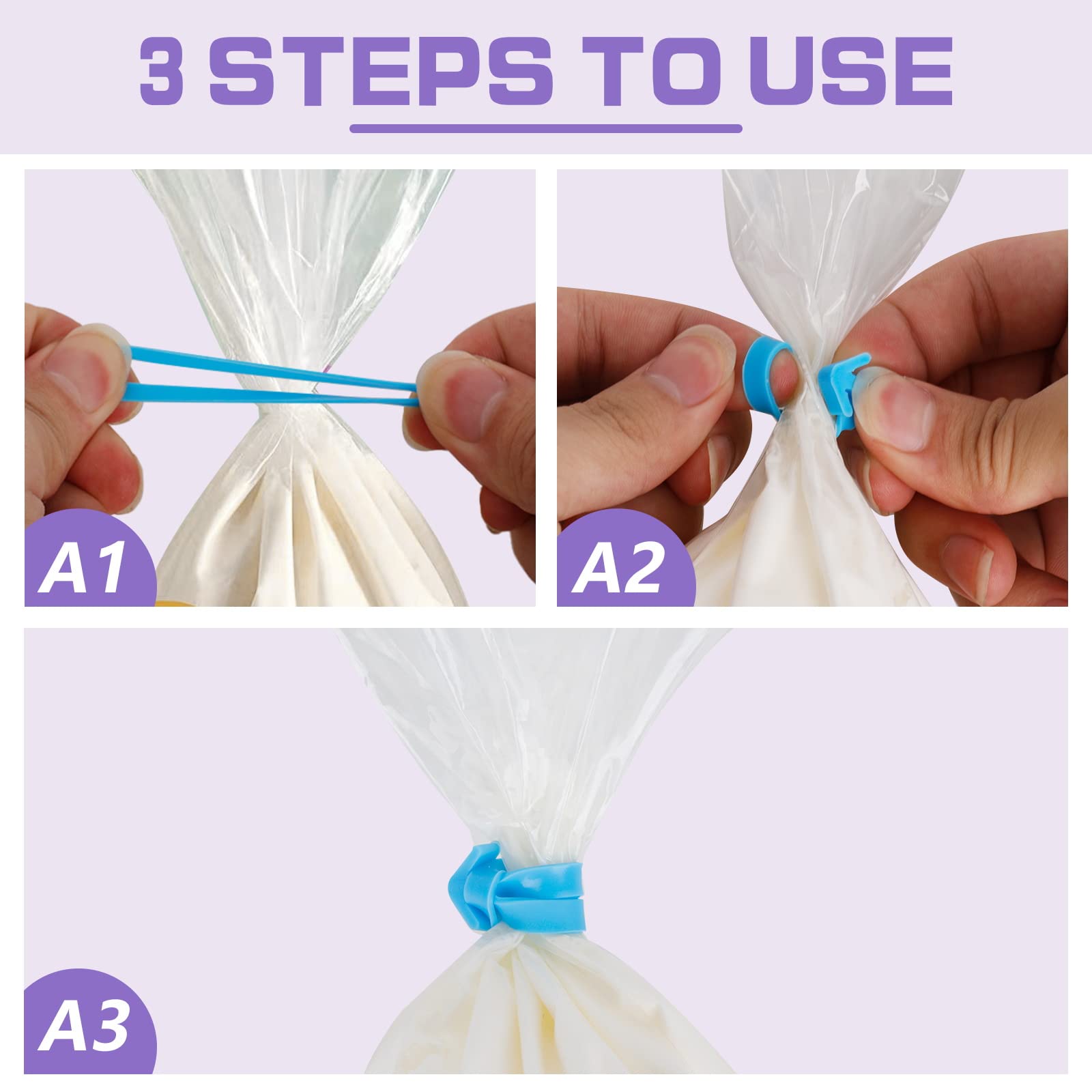 Firstake 100-Pack 16 Inch Disposable Piping Bags & Tips Set - Thickened Plastic Icing Bags for Cake Decorating, Cookies, Cupcakes, Deviled Eggs - Professional Baking Supplies for Home & Commercial Use