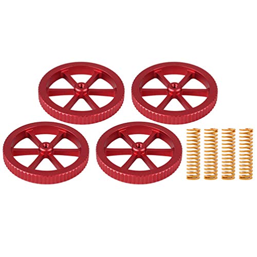 iplusmile 3D Printer Leveling Nut & Spring Kit - 4pcs Metal Leveling Hardware for Heated Bed | Perfect for Ender 3, CR-10, Anycubic & DIY 3D Printer Maintenance & Bed Leveling