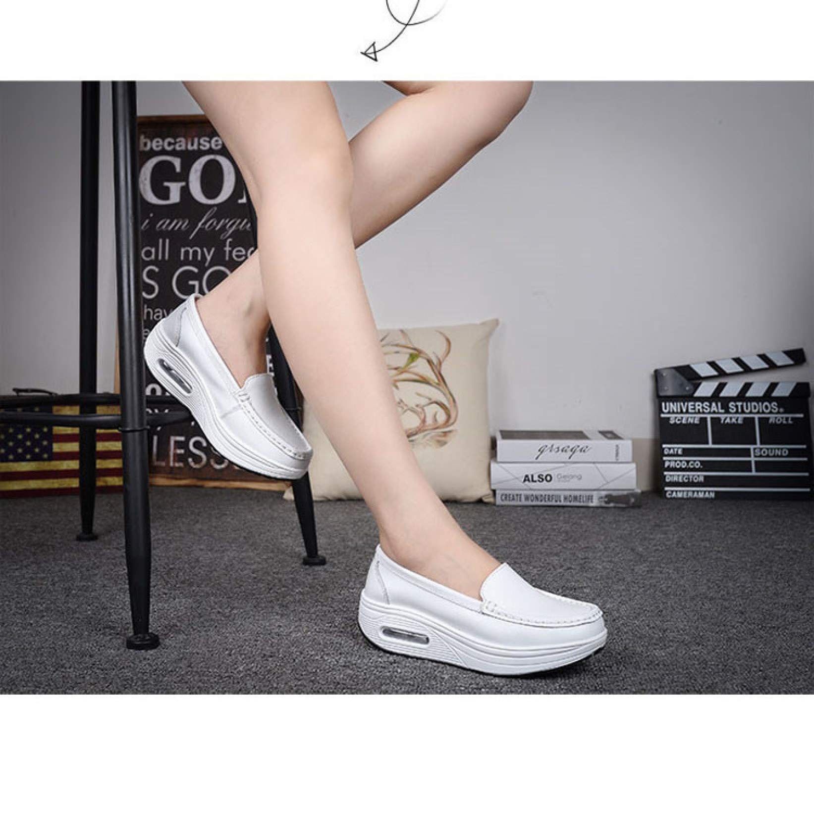 Women's Comfortable Non-Slip Platform Loafers - Round Toe Wedge Low Heel Moccasins for Nurses, Boat Shoes | Perfect for Work, Walking & Casual Wear