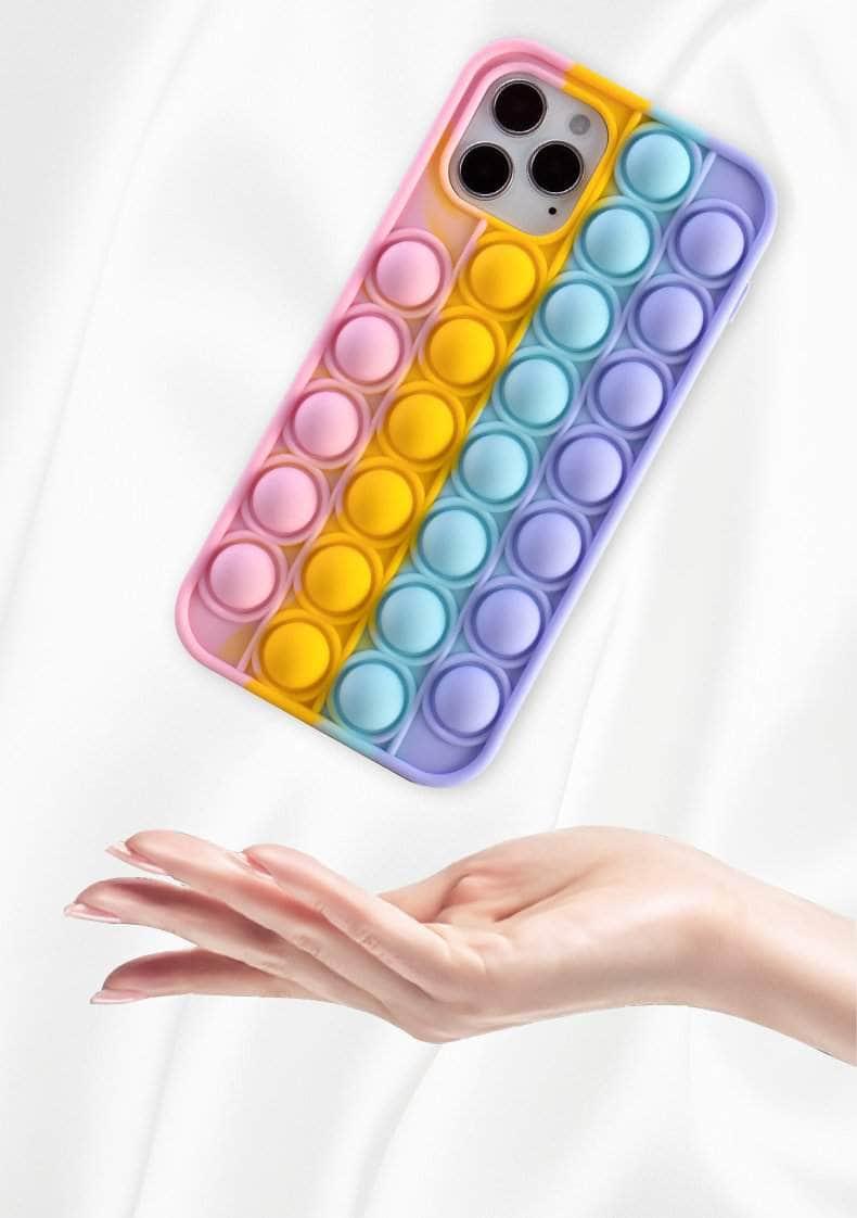 iPhone 13 Pro Max Case with Bubble Fidget Toy - Anti-Stress Phone Cover for Anxiety Relief - Perfect for Office, School & Travel Use