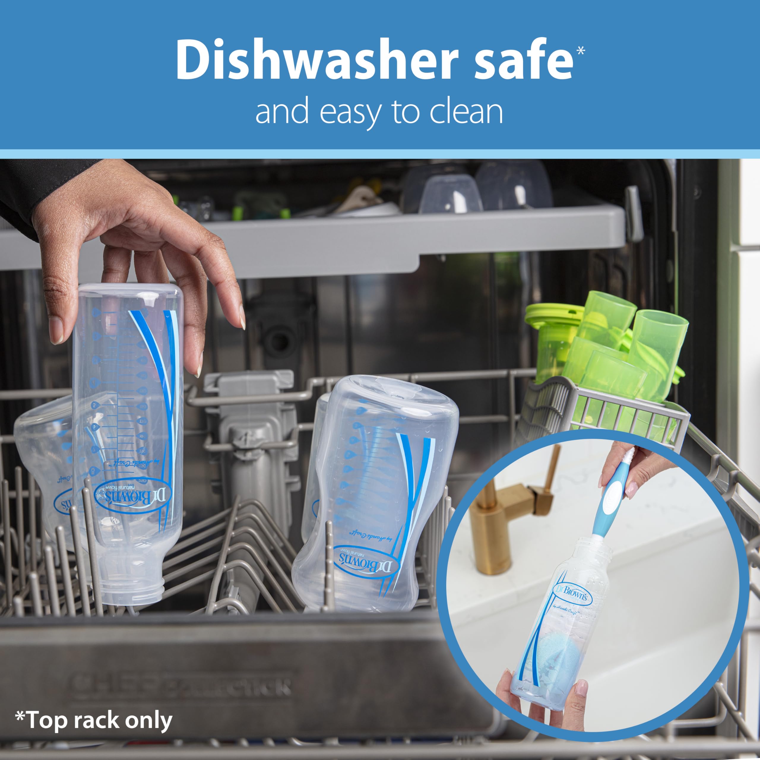 Dr. Brown's Microwave Steam Sterilizer Set for Baby Bottles - BPA-Free, Fast 3-Minute Sterilization - Perfect for Breast Pump Parts, Pacifiers & Baby Feeding Accessories