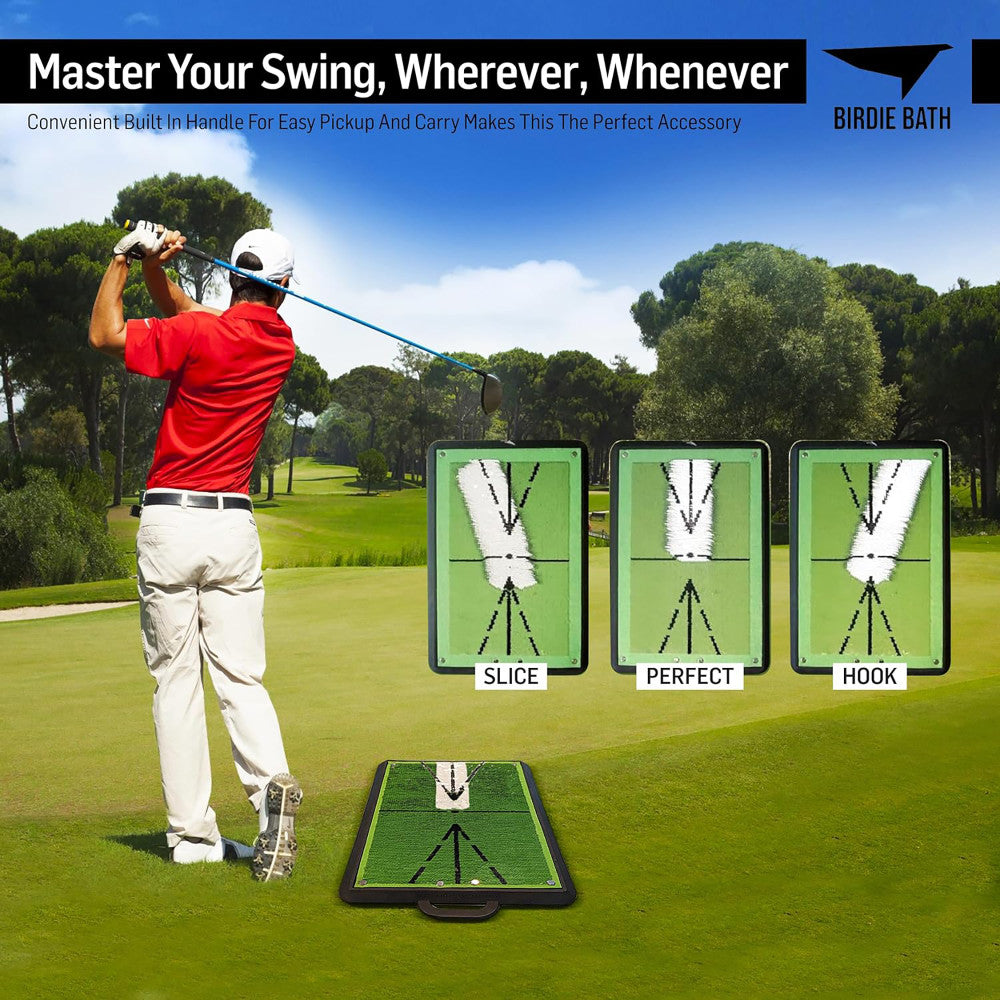 Premium Golf Swing Training Mat - Birdie Mat Pro for Indoor/Outdoor Practice | Improve Accuracy & Distance | Perfect for Home, Office, or Driving Range Use