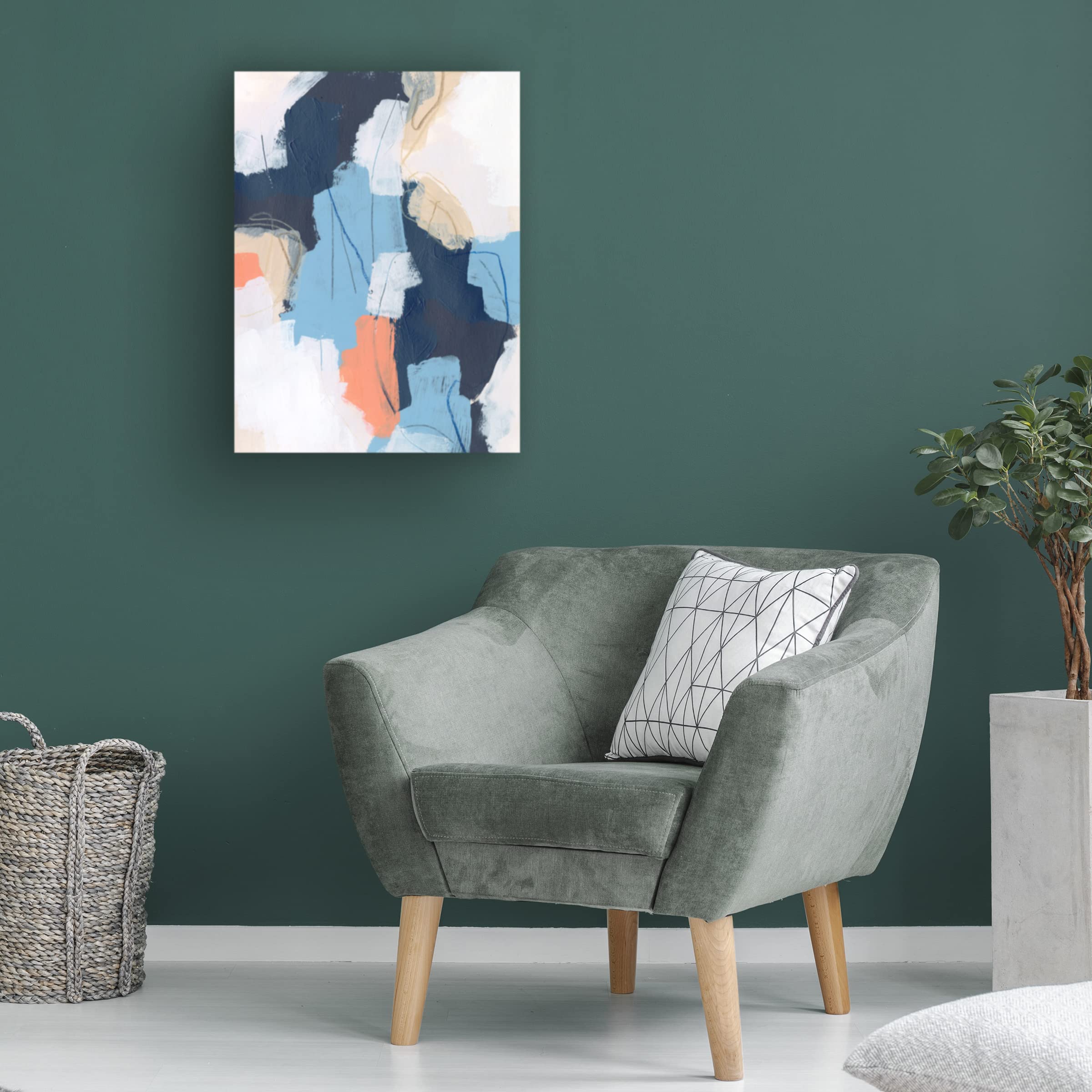 Trademark Fine Art 'Network Connection I' Canvas Art Print by June Erica Vess - Modern Abstract Wall Decor for Living Room, Office & Bedroom