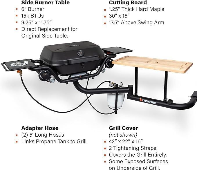 HitchFire Ultimate Portable Propane Grill Station - Tailgate, Camping & RV BBQ Grill with Trailer Hitch Mount | Perfect for Road Trips, Outdoor Cooking & Backyard Gatherings