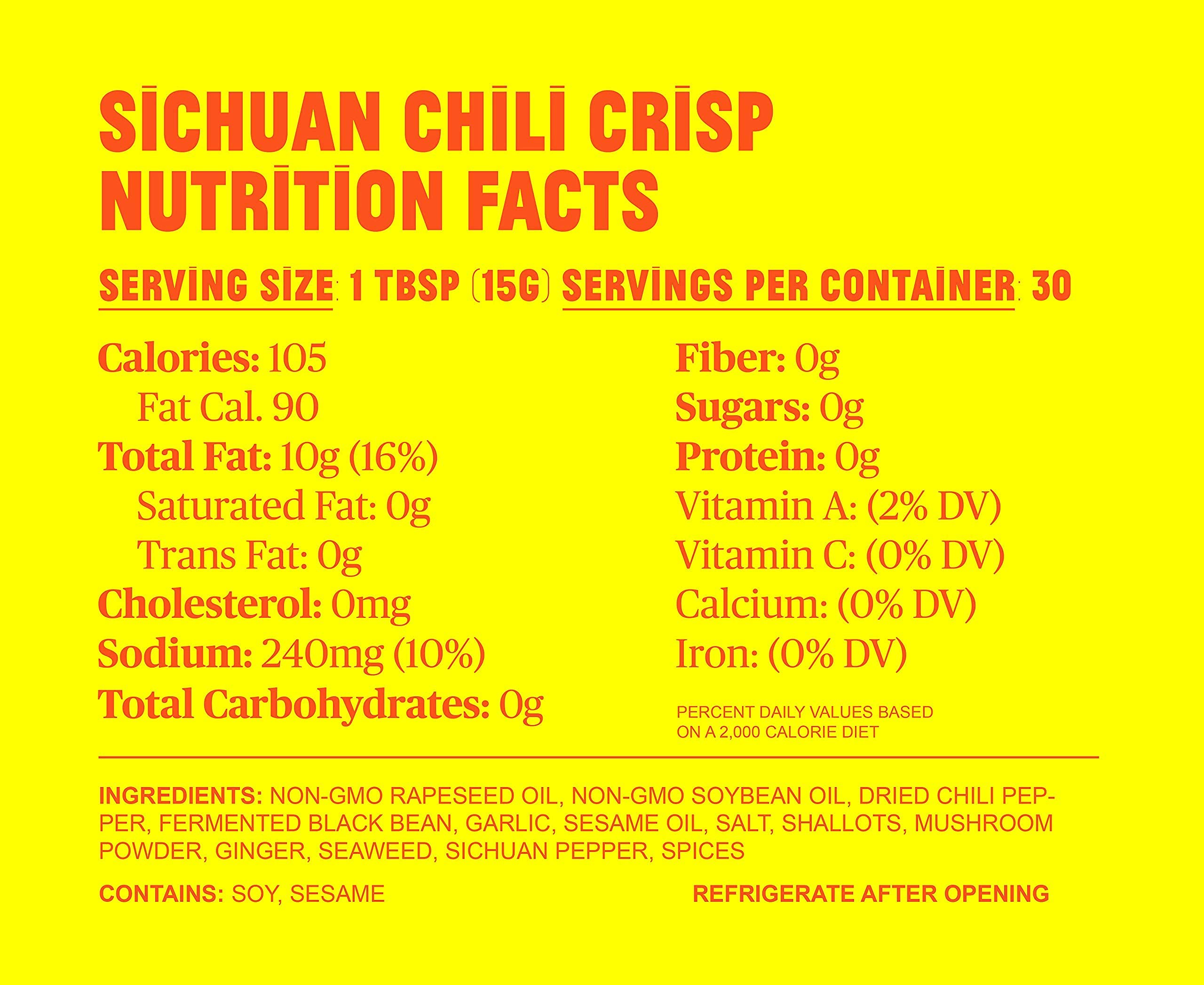 FLYBYJING XL Sichuan Chili Crisp - All-Natural Spicy Chili Oil Sauce with Sichuan Pepper, Gourmet Hot Sauce for Cooking, Stir-Fry, Noodles & More - Vegan, Gluten-Free, 16oz (Pack of 1) - Perfect for Asian Cuisine, Hot Pot, Dumplings & Rice Bowls