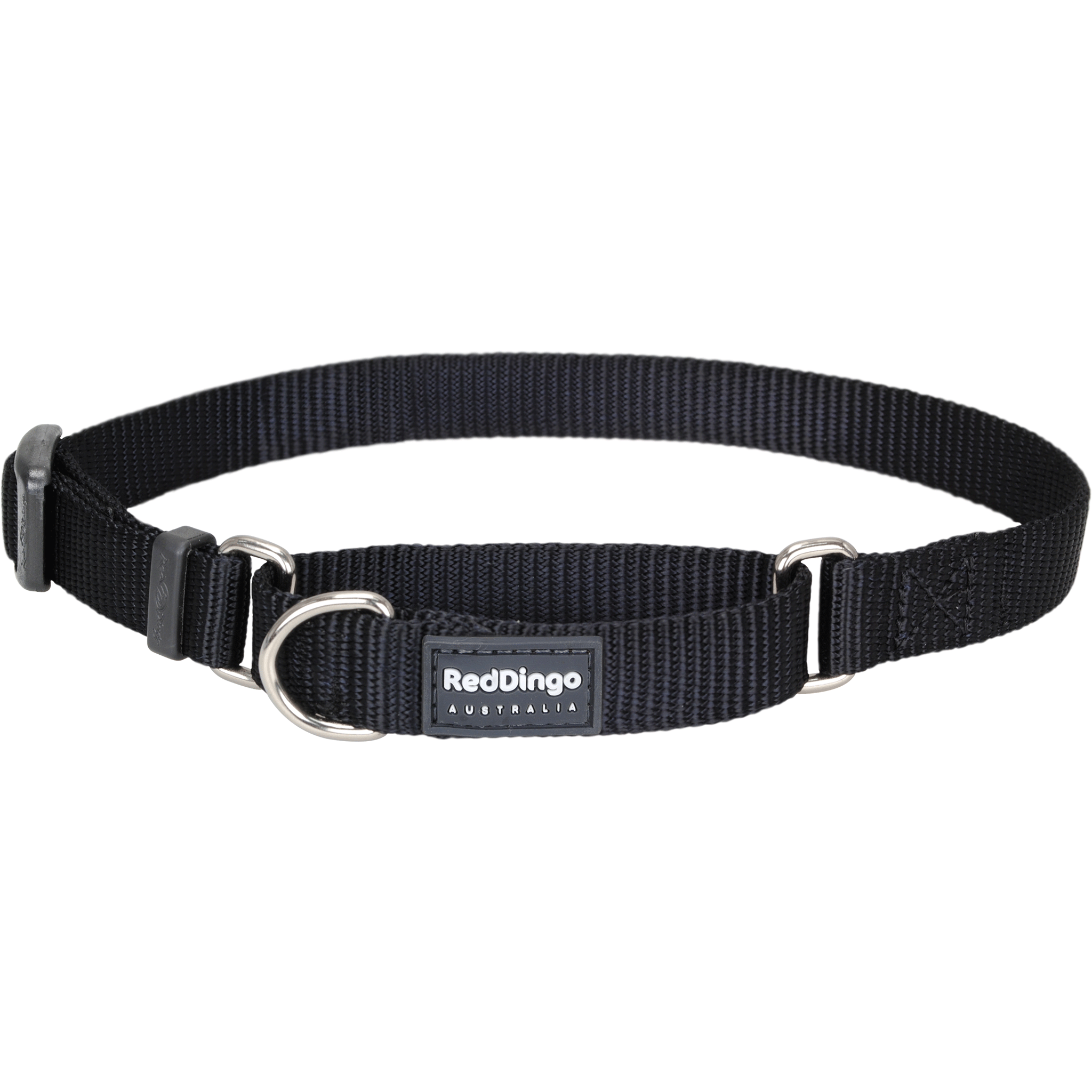 Red Dingo Black Classic Martingale Dog Collar - Adjustable No-Slip Collar for Medium & Large Dogs - Perfect for Training, Walking & Outdoor Adventures