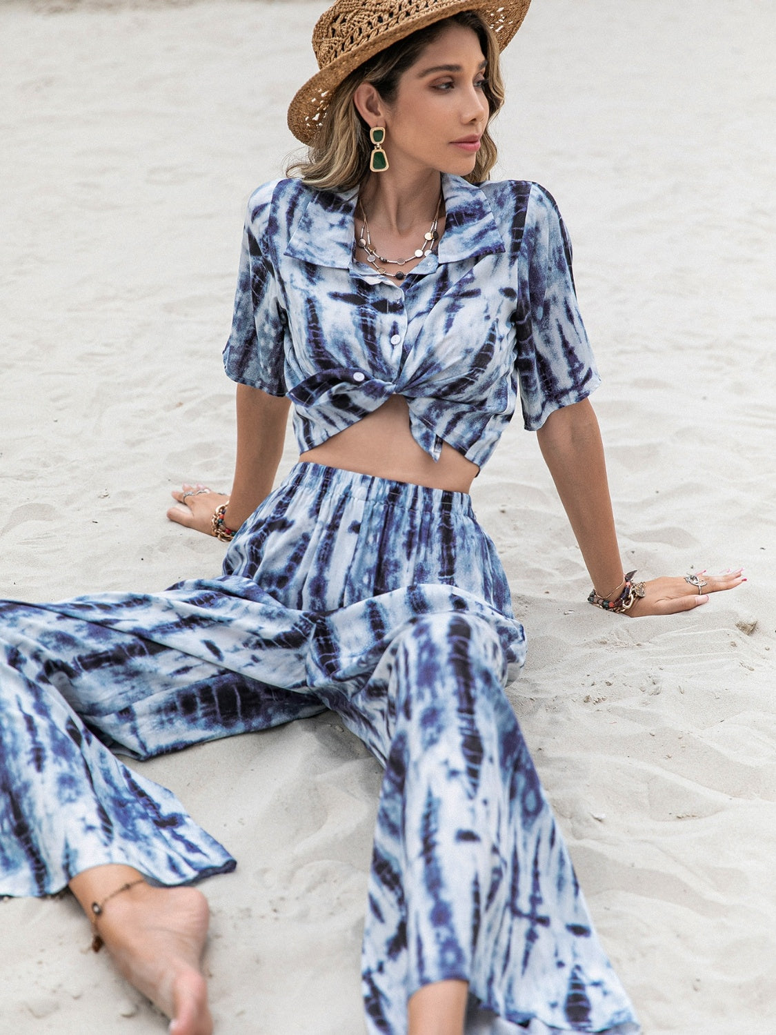 Printed Short Sleeve Shirt and Pants Set for Men - Casual Summer Outfit | Perfect for Beach, Vacation & Outdoor Activities