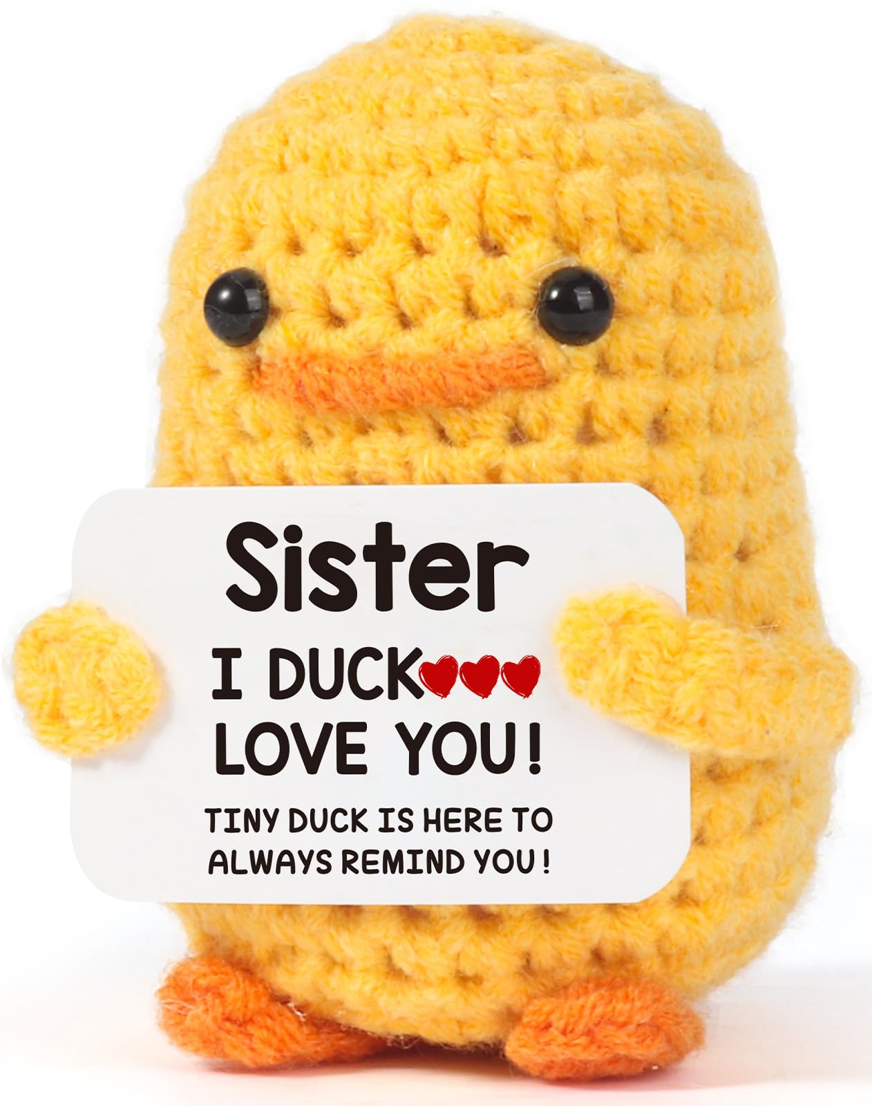 Handmade Funny Cute Small Duck Easter Basket Gift for Sisters - Birthday & Christmas Stocking Stuffer for Big & Little Sister - Perfect for Easter Celebrations, Sibling Gifts & Holiday Surprises