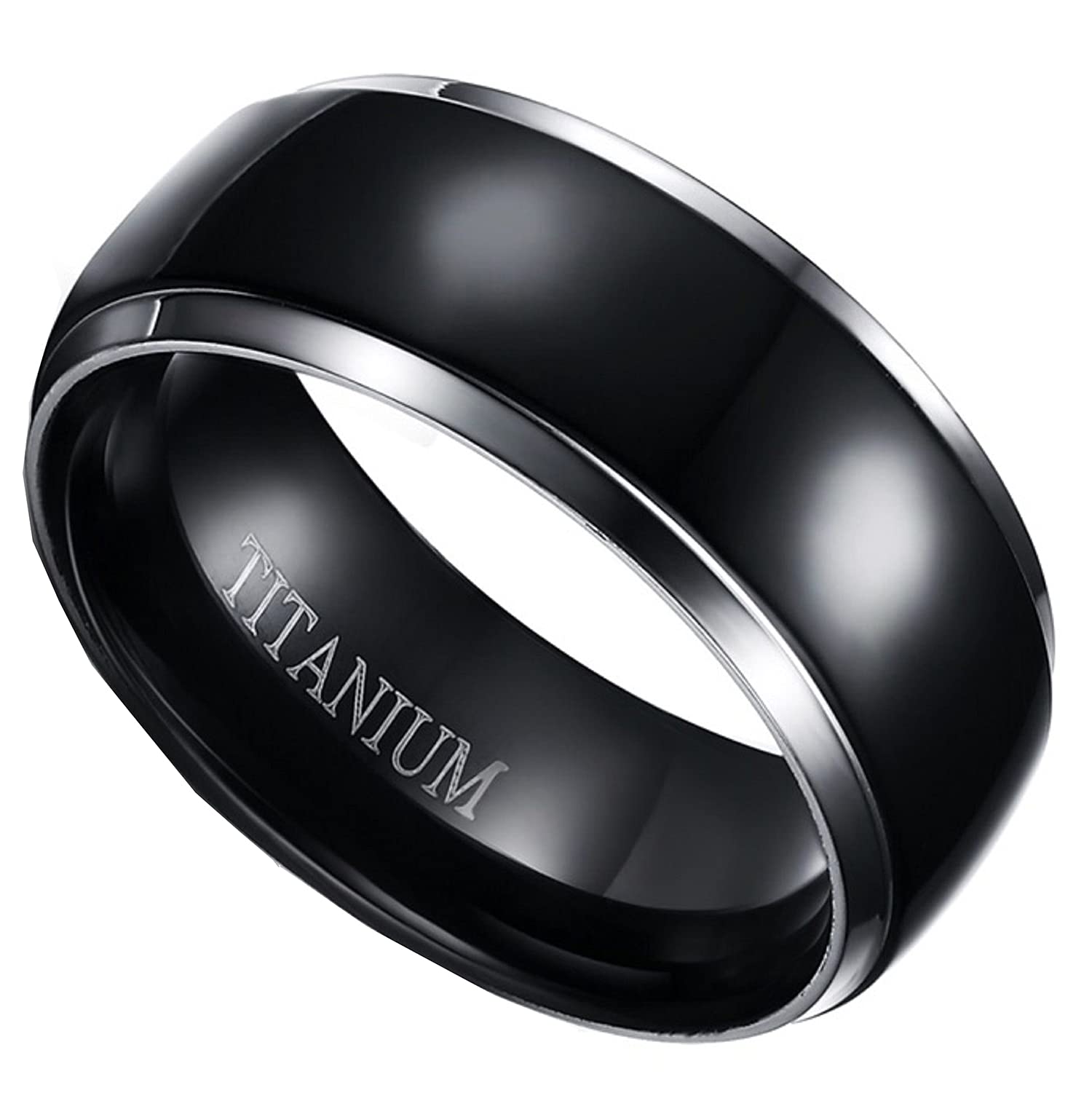 Titanium & Sterling Silver Wedding Ring Set for Him and Her - Elegant Matching Couple Bands for Engagement, Anniversary & Vow Renewal Ceremonies
