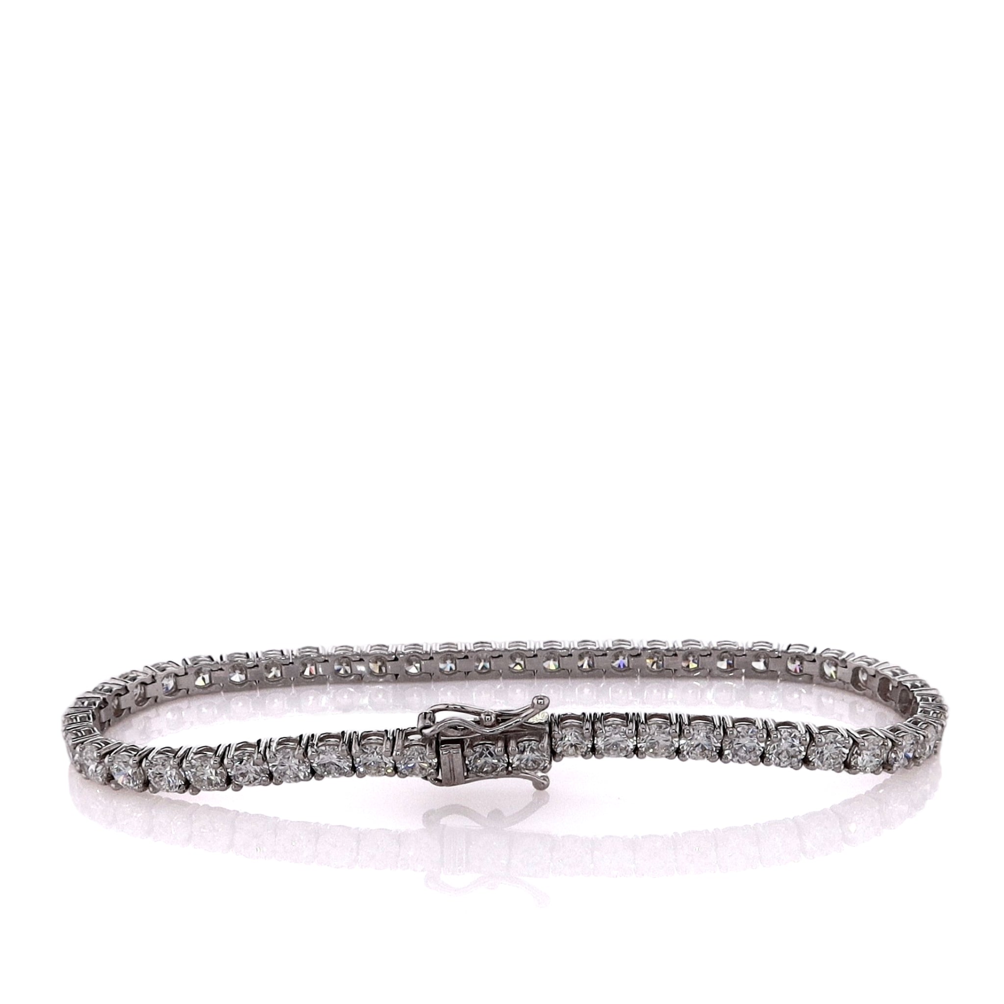 14K White Gold 7.40 Carat Diamond Tennis Bracelet for Women - Elegant Jewelry Gift for Anniversary, Wedding & Special Occasions