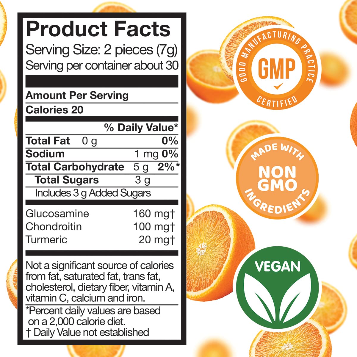 Safer Products Glucosamine Chondroitin Turmeric Gummies - 120 Count Vegan Non-GMO Joint Support Supplement for Mobility & Inflammation Relief | Orange Flavor | Supports Tendon Health & Gelatin-Free Formula | Ideal for Active Adults & Seniors