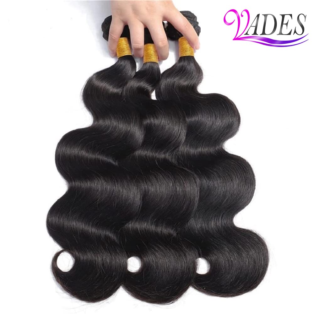 10A Brazilian Body Wave Human Hair Bundles 26-30 Inch - 100% Unprocessed Virgin Hair Extensions (3 Bundles, Natural Black) for Styling, Weaving & Volume Boost - Perfect for Daily Wear, Parties & Special Occasions