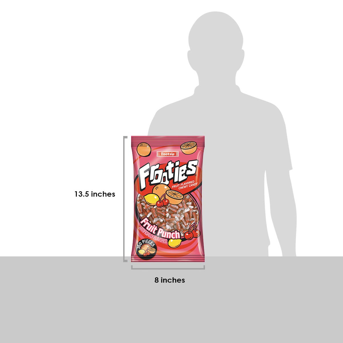 Tootsie Roll Red Frooties - 2 Pound Bulk Bag of Individually Wrapped Chewy Fruit Candies | Gluten Free, Peanut Free, Kosher | Fruit Punch Flavor (38.8 oz) - Perfect for Halloween, Birthday Parties, Office Treats & Candy Buffets