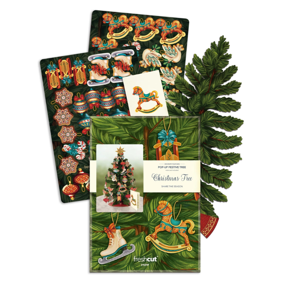 Christmas Tree Pop Up Holiday Greeting Card - 3D Festive Greeting Cards for Christmas, Birthday & Special Occasions - Perfect for Family, Friends & Office Celebrations
