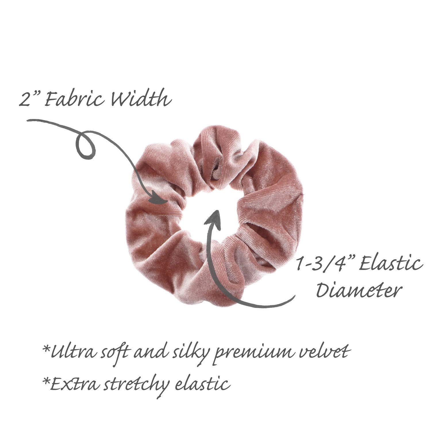 6-Piece Velvet Hair Scrunchies Set - Rose Gold, Dusty Lilac, Rosy Mauve, Wine, Latte & Coral Rose | Soft Hair Ties for Women & Girls | Perfect for Workouts, Office, School & Everyday Use