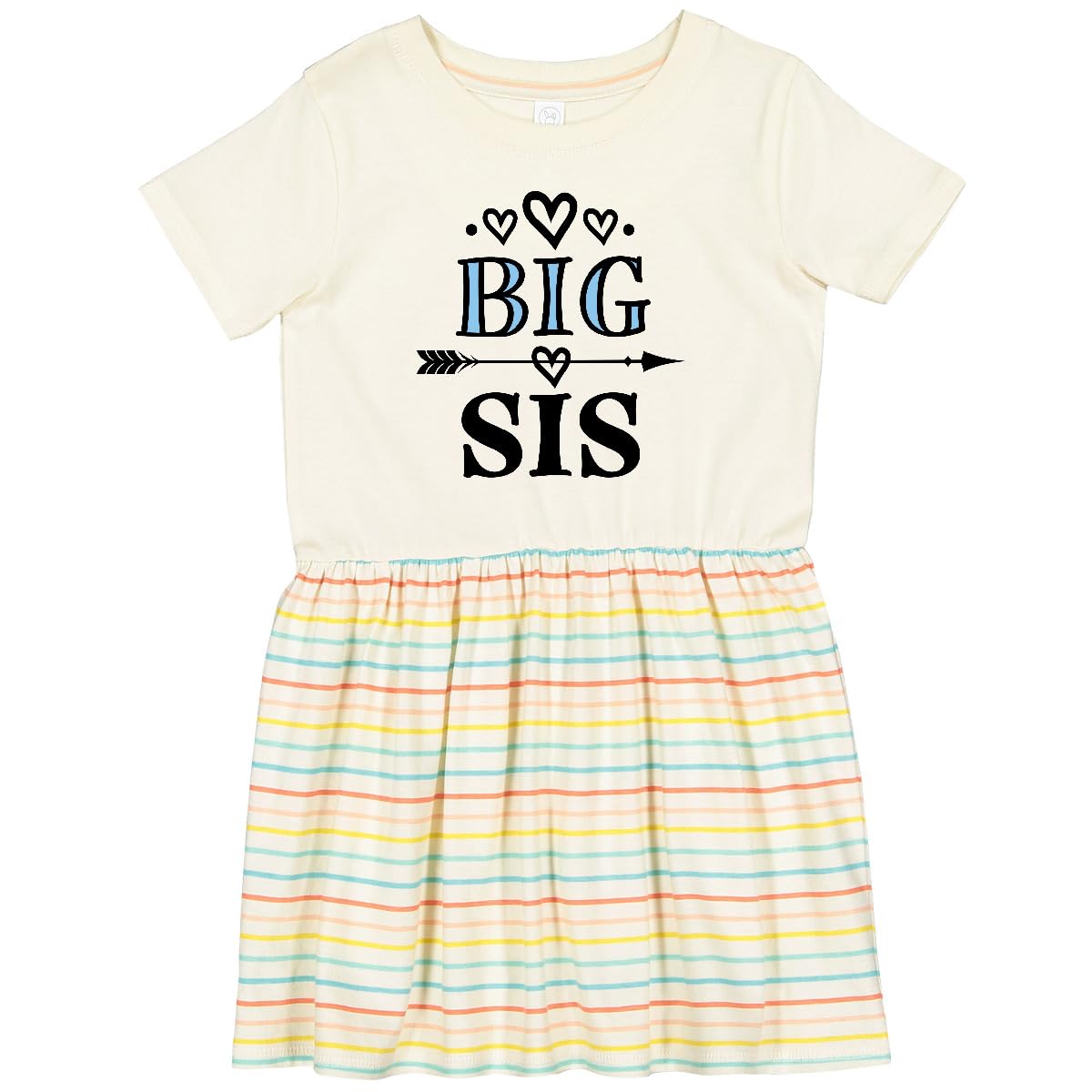 Inktastic Big Sis Girls New Sister Announcement Toddler Dress - Cute Sibling Matching Outfit for Family Photos & Special Occasions
