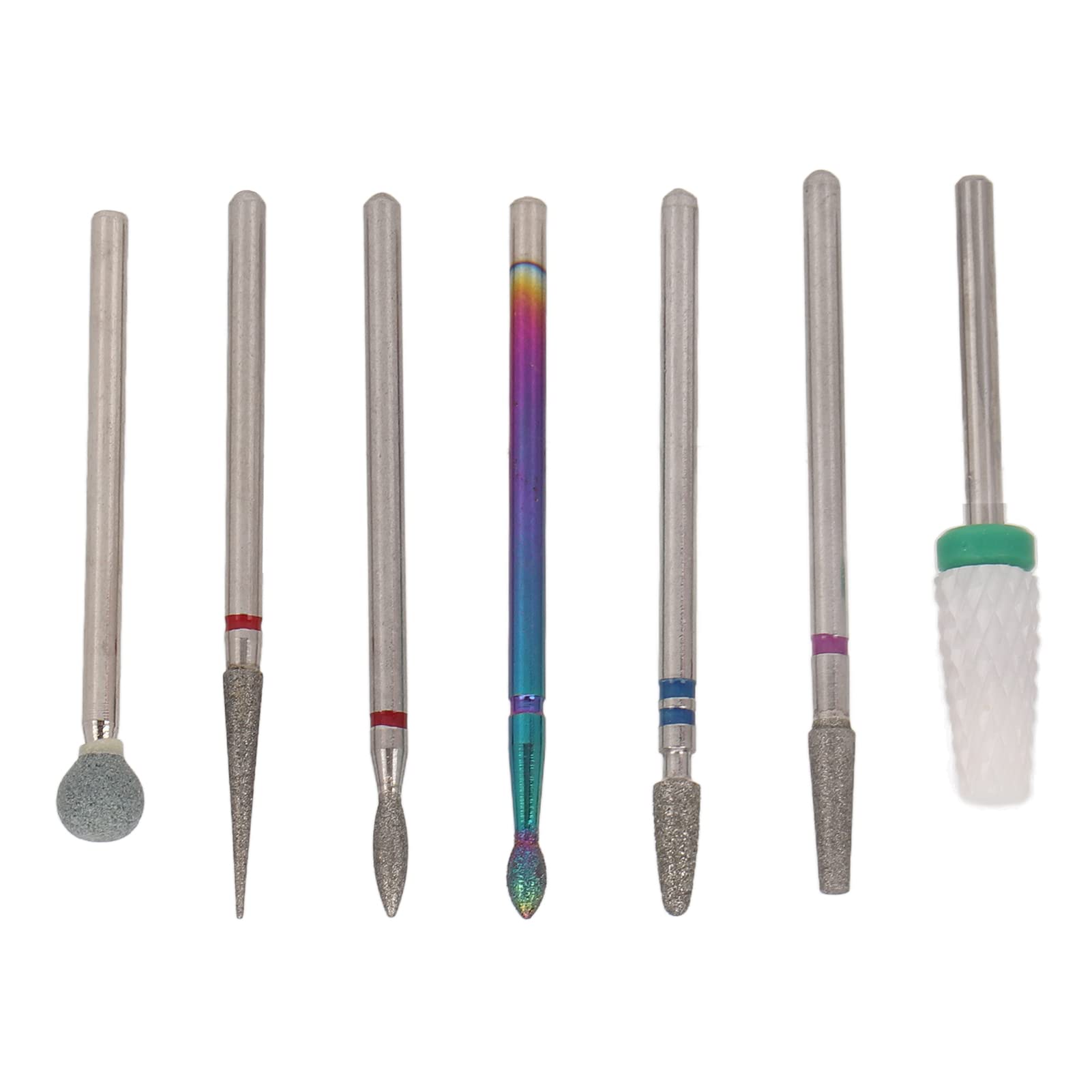 Professional 7pcs Ceramic Nail Drill Bits Set - Portable & Multifunctional for Acrylic, Gel & Natural Nails - Perfect for Home Manicures & Salon Nail Art