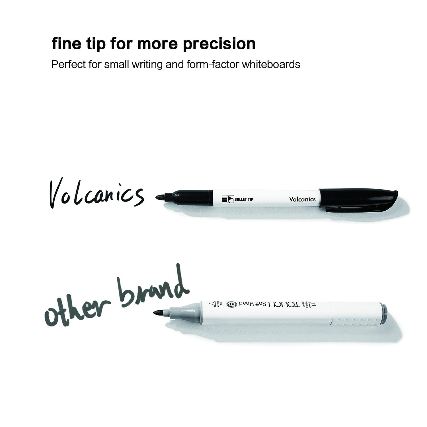 Volcanics 60-Pack Black Dry Erase Markers - Low Odor Fine Tip Whiteboard Pens for Office, Classroom & Home - Perfect for Whiteboards, Calendars & Glass Surfaces