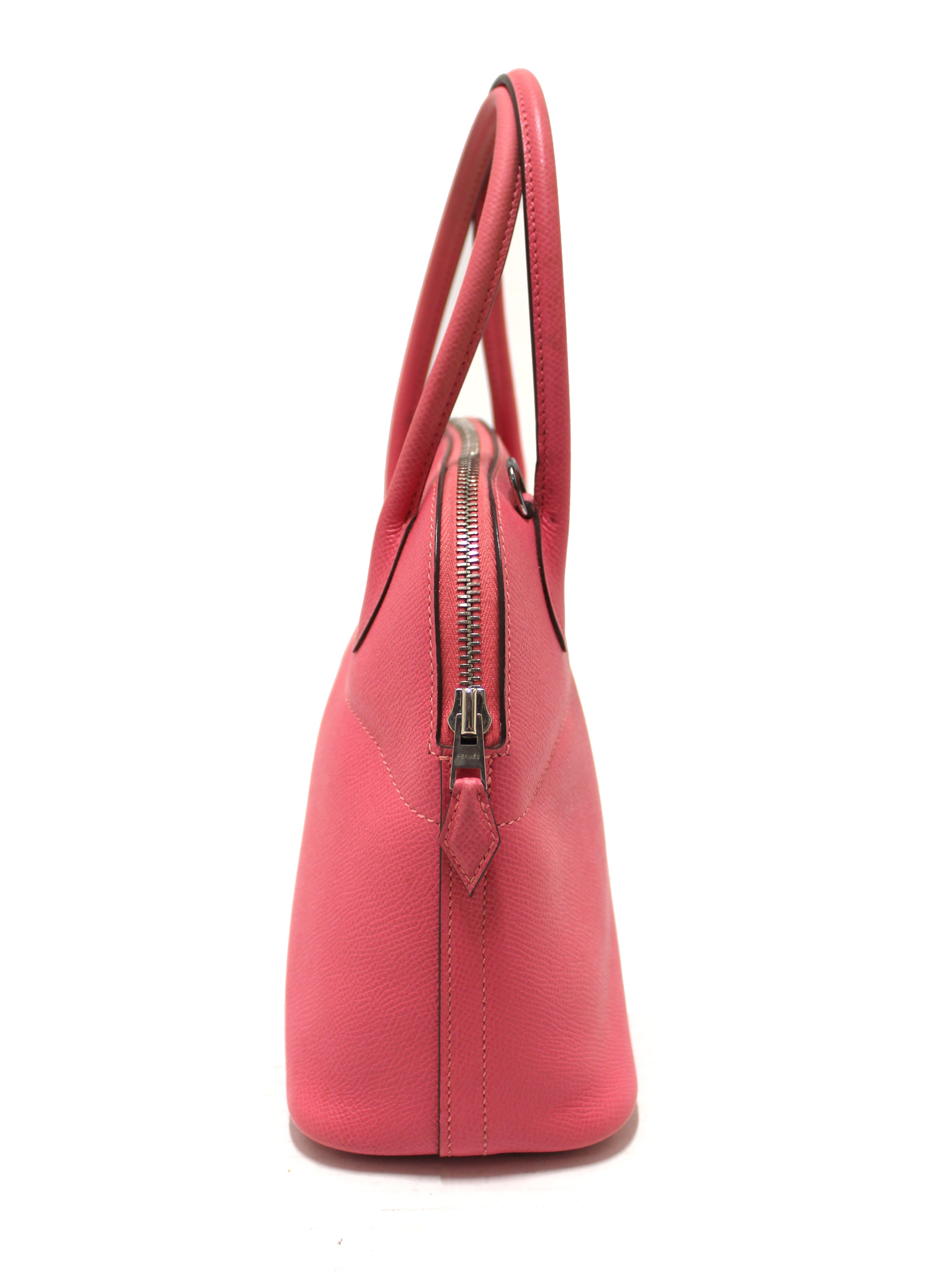 Authentic Hermes Pink Bolide 27 Epsom Leather Handbag for Women - Luxury Shoulder Bag & Top Handle Purse - Perfect for Work, Travel & Special Occasions