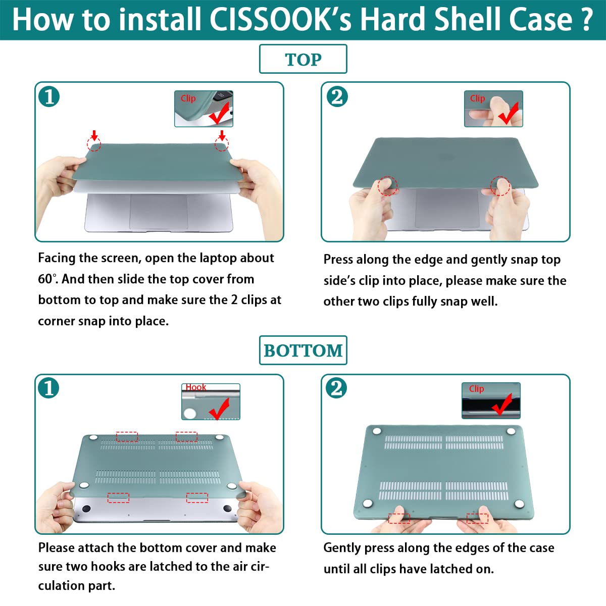 CISSOOK Clear Glitter Star Hard Shell Case for MacBook Pro 13 Inch (2020-2023 M1/M2 A2251/A2289/A2338) - Sparkly Plastic Protective Cover with Keyboard Protector | Perfect for Work, School & Travel Accessories