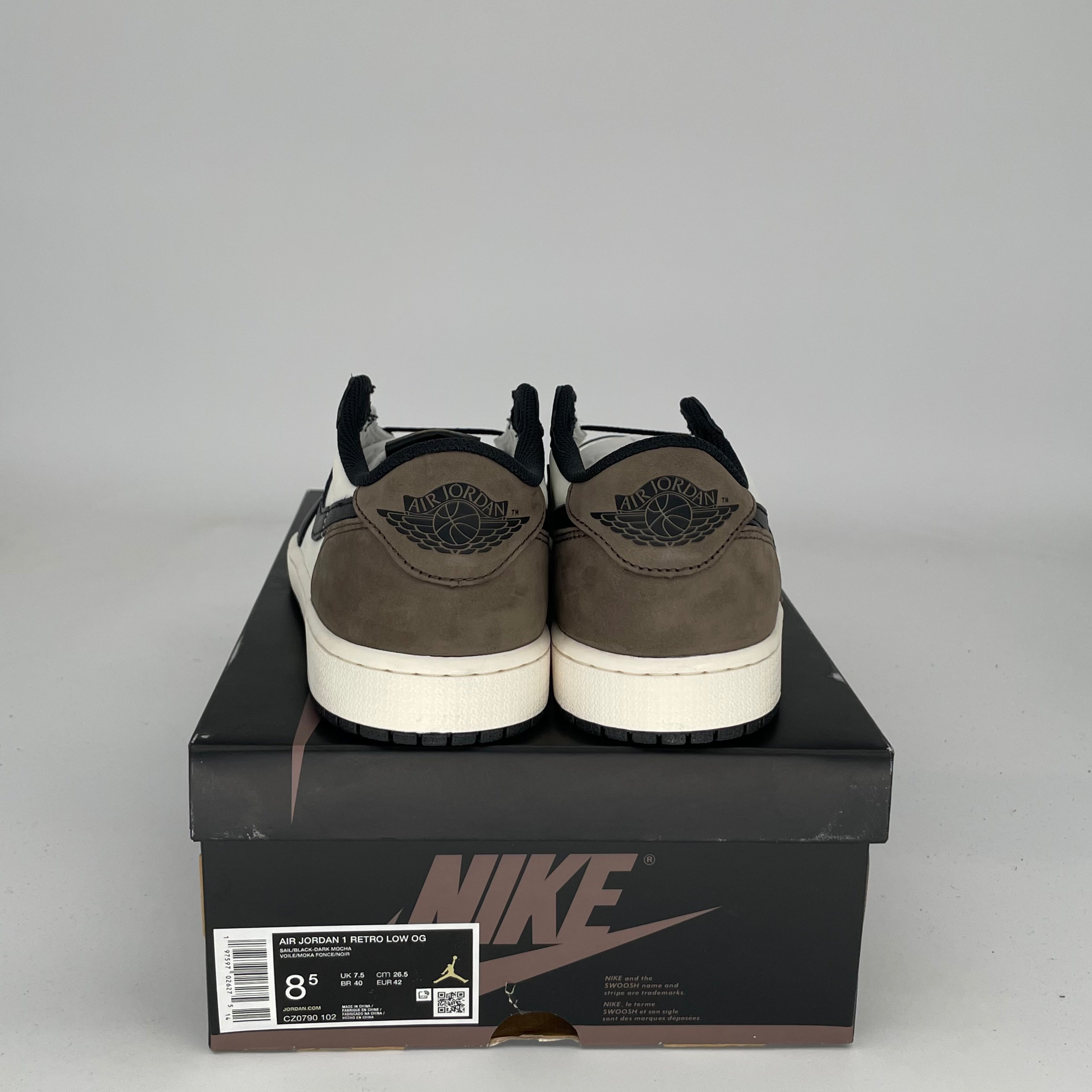 AIR JORDAN 1 LOW MOCHA Sneakers - Men's Size 8.5 (CZ0790-102) - Casual Streetwear & Basketball Shoes for Everyday Wear
