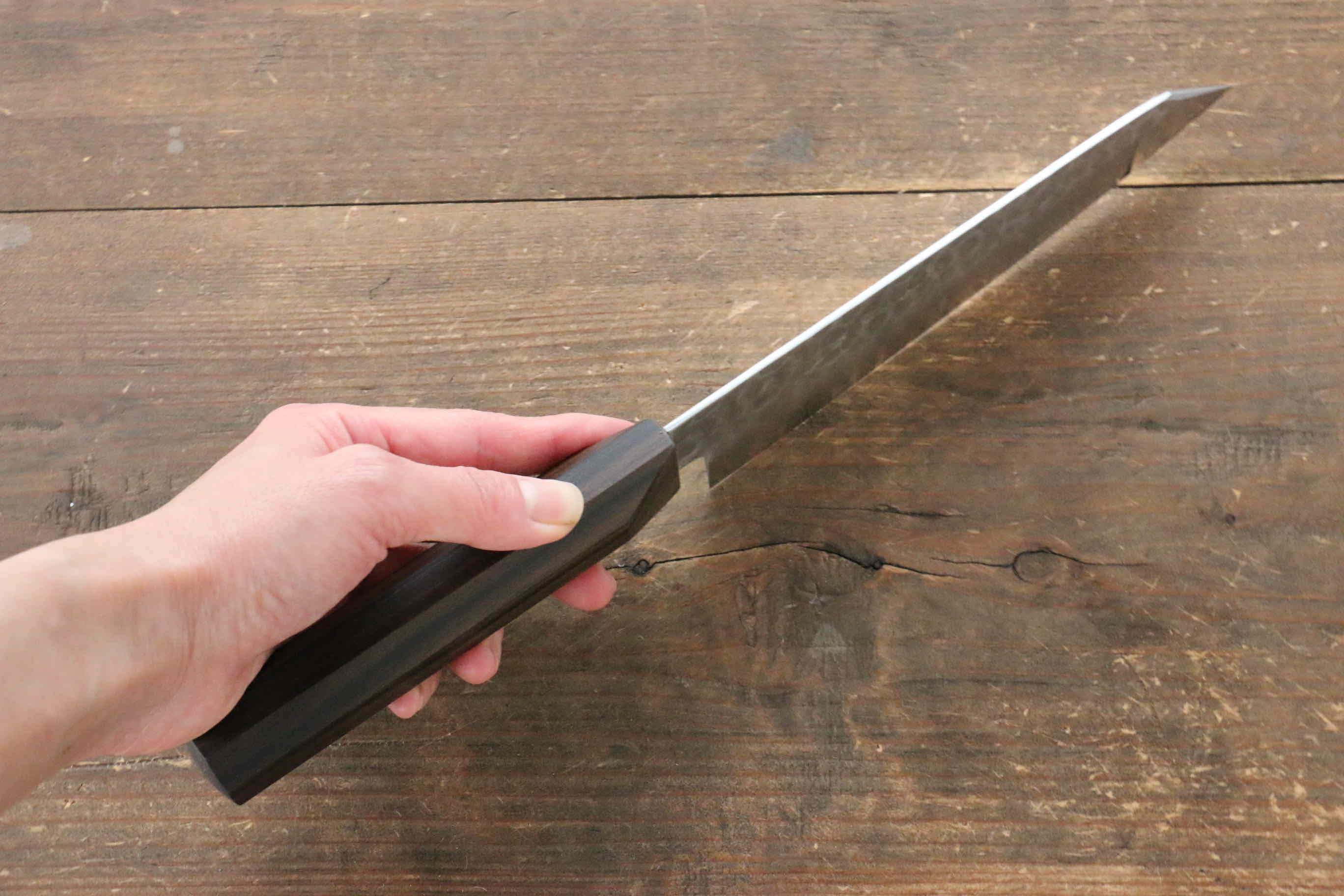 Premium Jikko VG10 17-Layer Gyuto Japanese Chef Knife 170mm with Ebony Wood Handle - Perfect for Sushi, Meat Slicing & Professional Kitchen Use