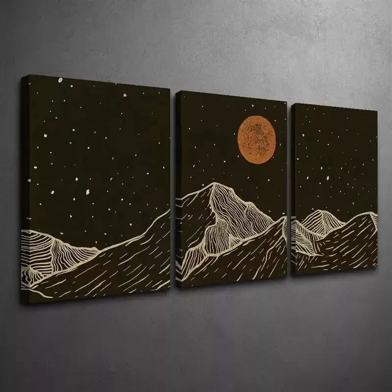 3-Piece Modern Line Art Canvas Wall Art Set - Abstract Framed Wall Decor 50x70cm - High Quality Print - 100% Australian Made - Ready to Hang - Perfect for Living Room, Bedroom & Office Decor