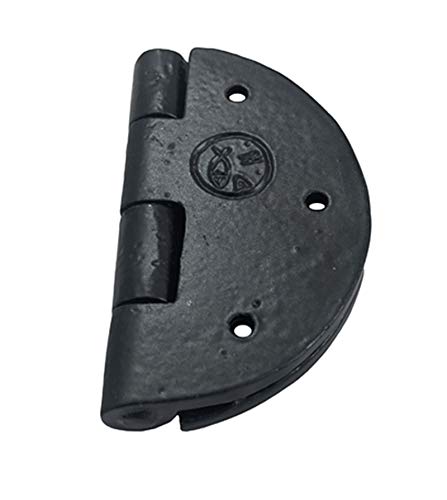 Antique Iron Round Cabinet Hinge - 12 Pack, Black Powder Coated - Heavy Duty Trunk & Furniture Hardware for Vintage Restoration Projects