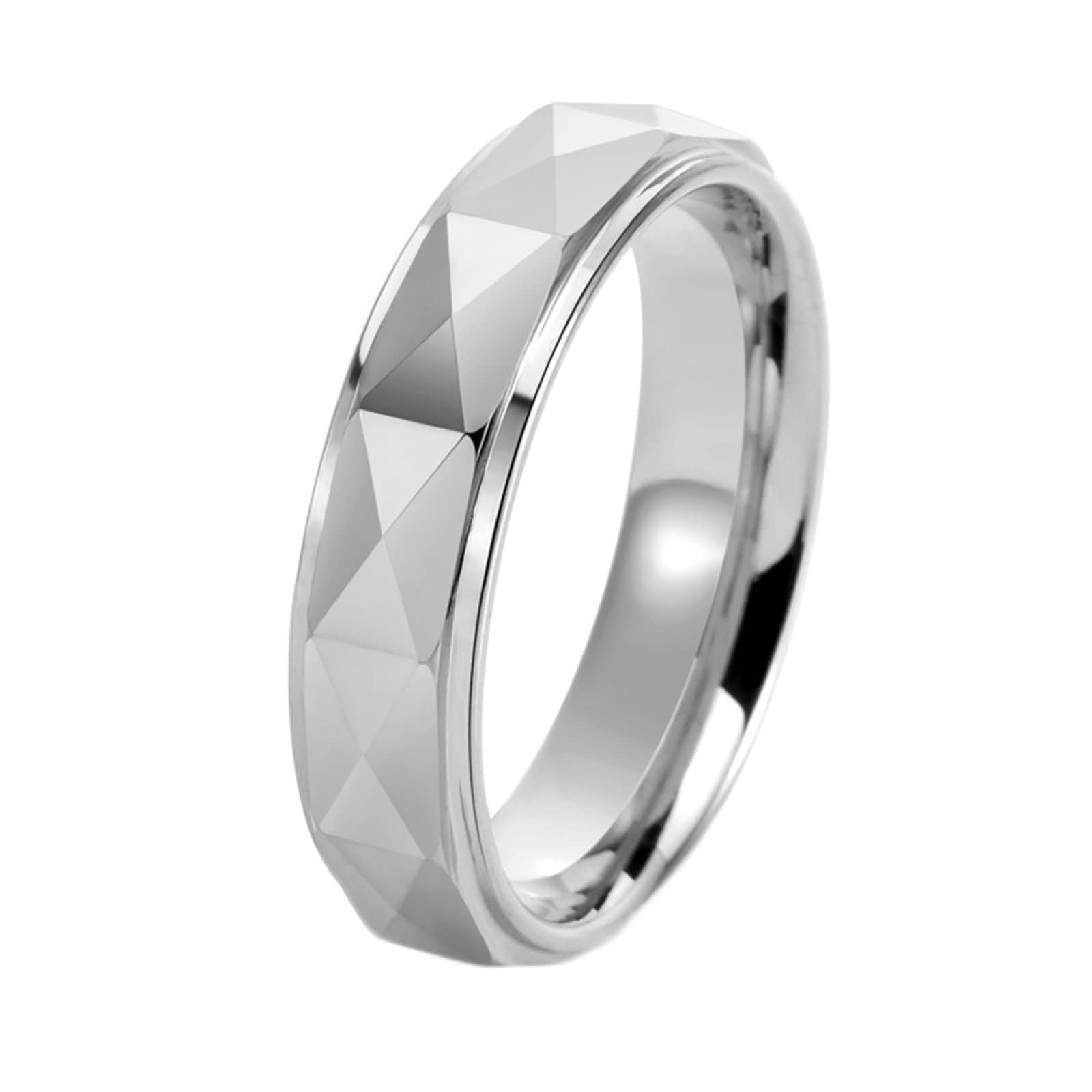 ANAZOZ Customizable Men's Tungsten Carbide Promise Ring - 6MM Round Black Band for Engagement, Wedding & Anniversary Gifts
