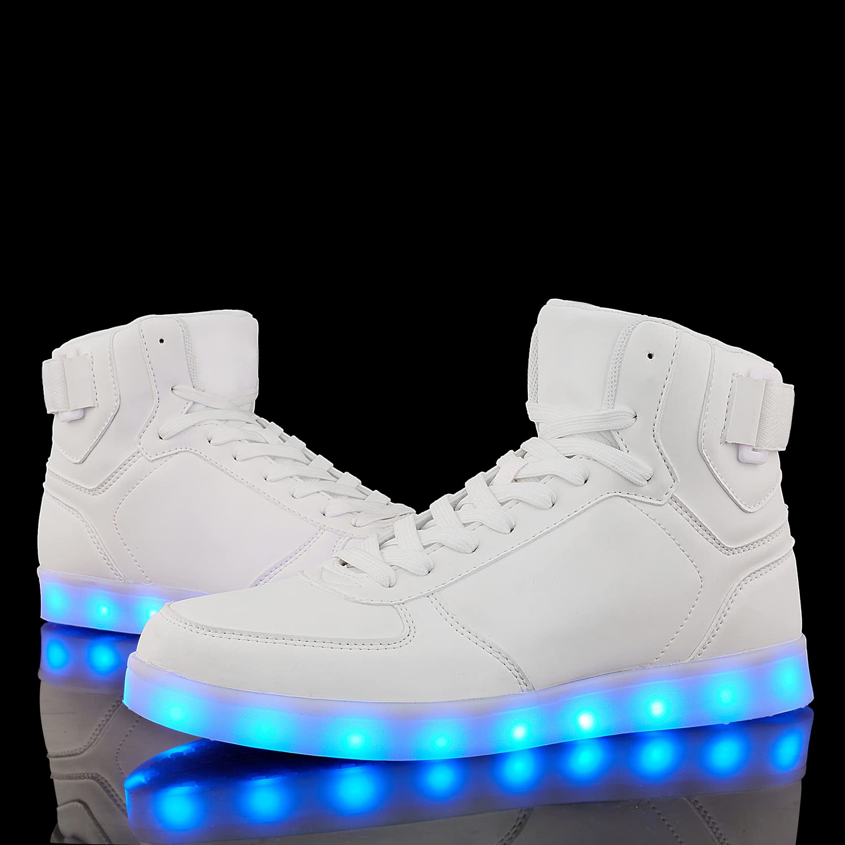 DIYJTS Unisex LED Light Up Sneakers - USB Rechargeable High Top Glowing Shoes for Men, Women & Teens | Night Running, Rave Parties, Halloween Costume, Fashion Statement