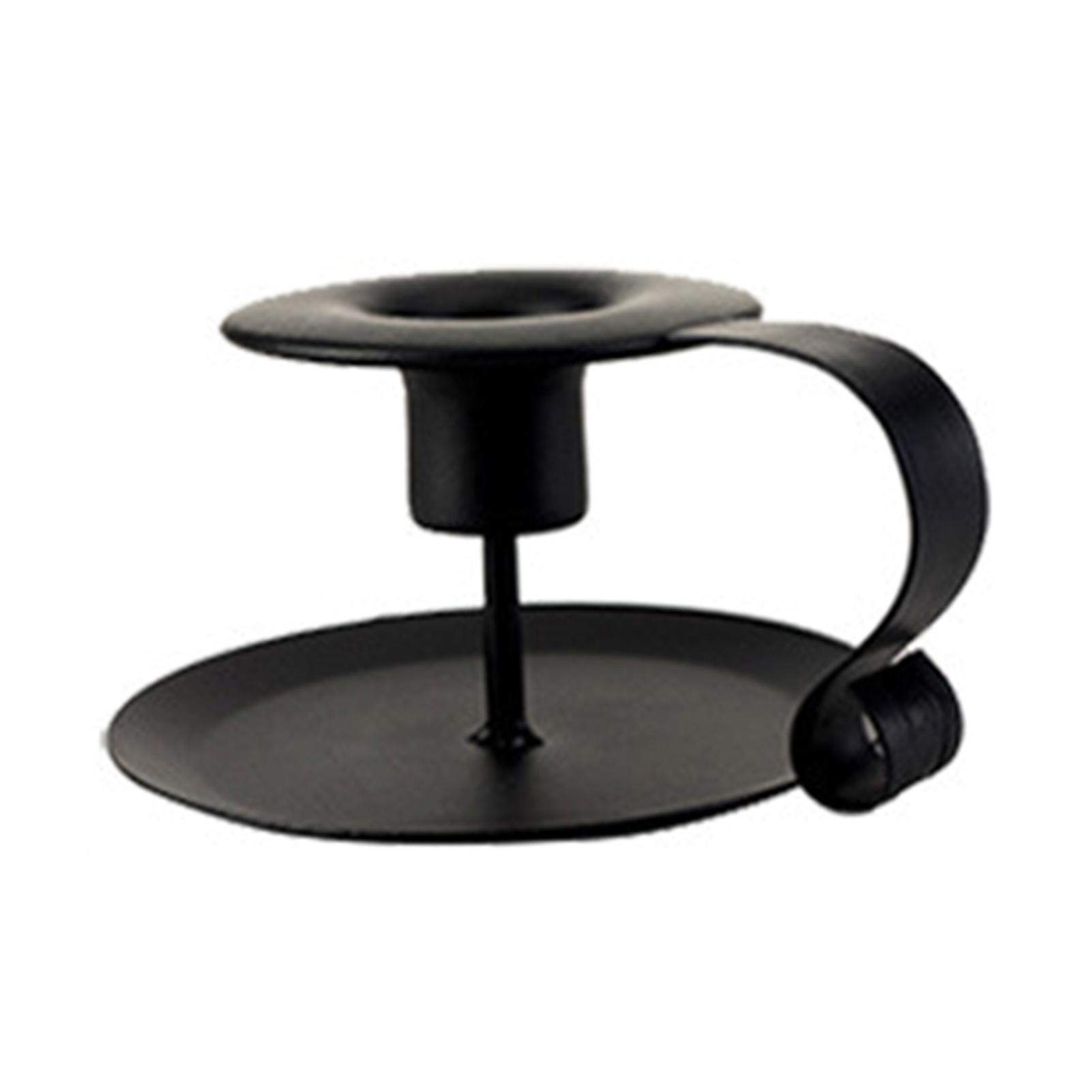 2-Pack Black Wrought Iron Taper Candle Holders - Vintage Retro Candlestick Stand for Table Decor, Valentine's Day, Christmas, Halloween, Wedding & Dinner Party - Durable Home Decoration for Romantic Ambiance & Special Occasions
