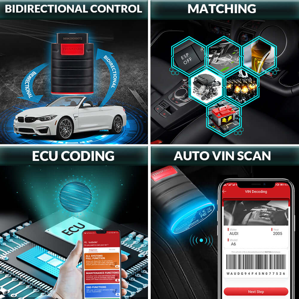 THINKCAR ThinkDiag Bluetooth OBD2 Scanner for Car Diagnostics - Check Engine Light, Read & Clear Codes, Live Data - Compatible with Android & iOS (Old Version) - Perfect for DIY Mechanics & Professional Auto Repair Shops